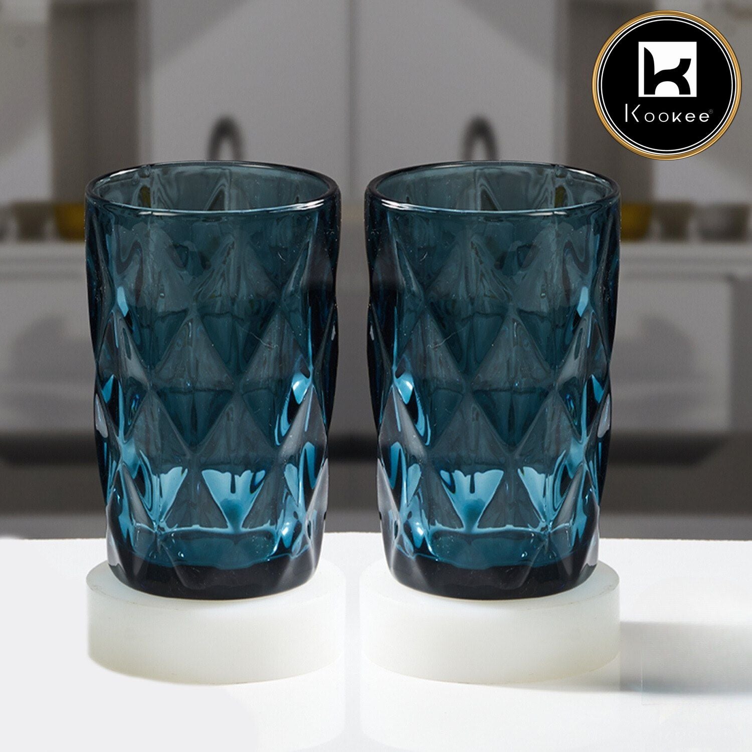 Kookee Water & Juice Glasses, Blue, ART11655