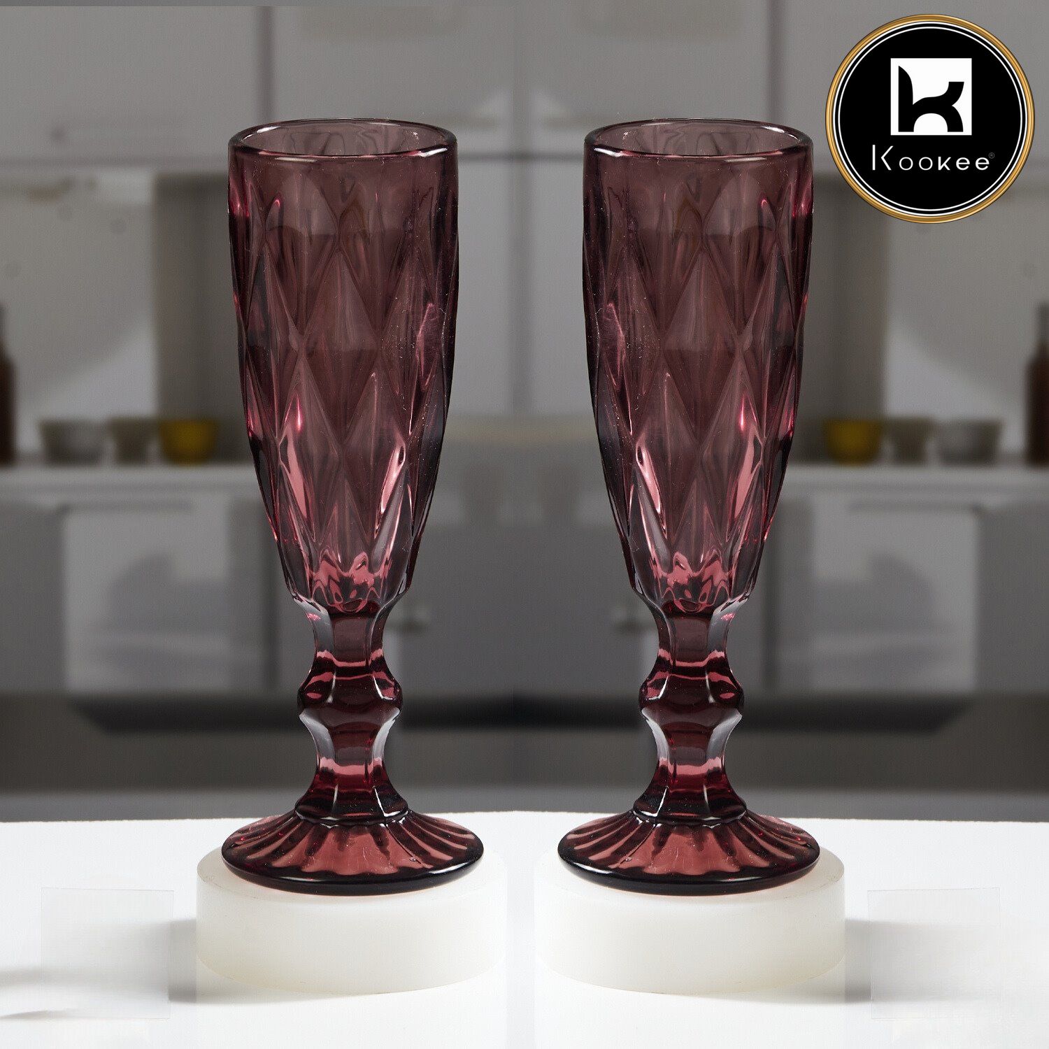 Kookee Wine Glasses, Pink, ART11658
