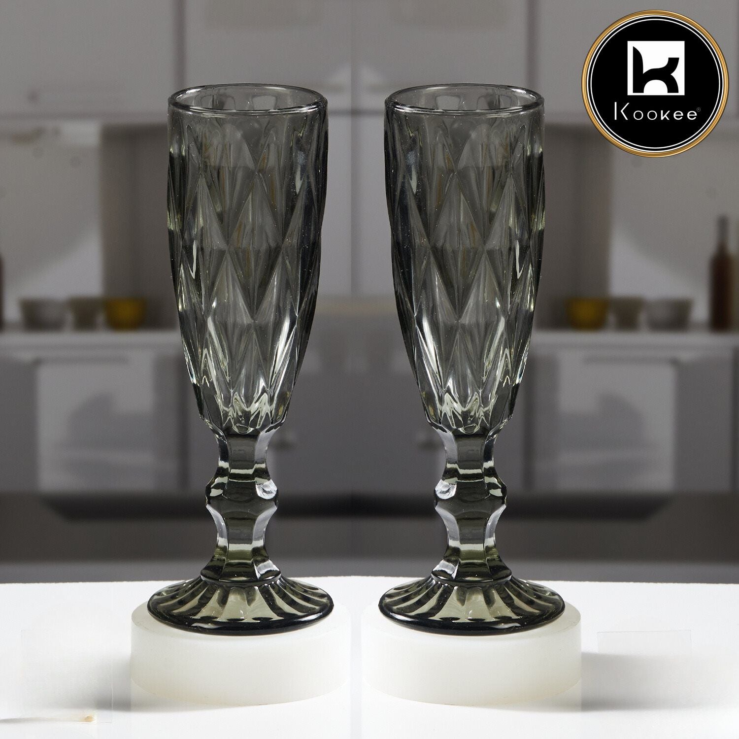 Kookee Wine Glasses, Grey, ART11661
