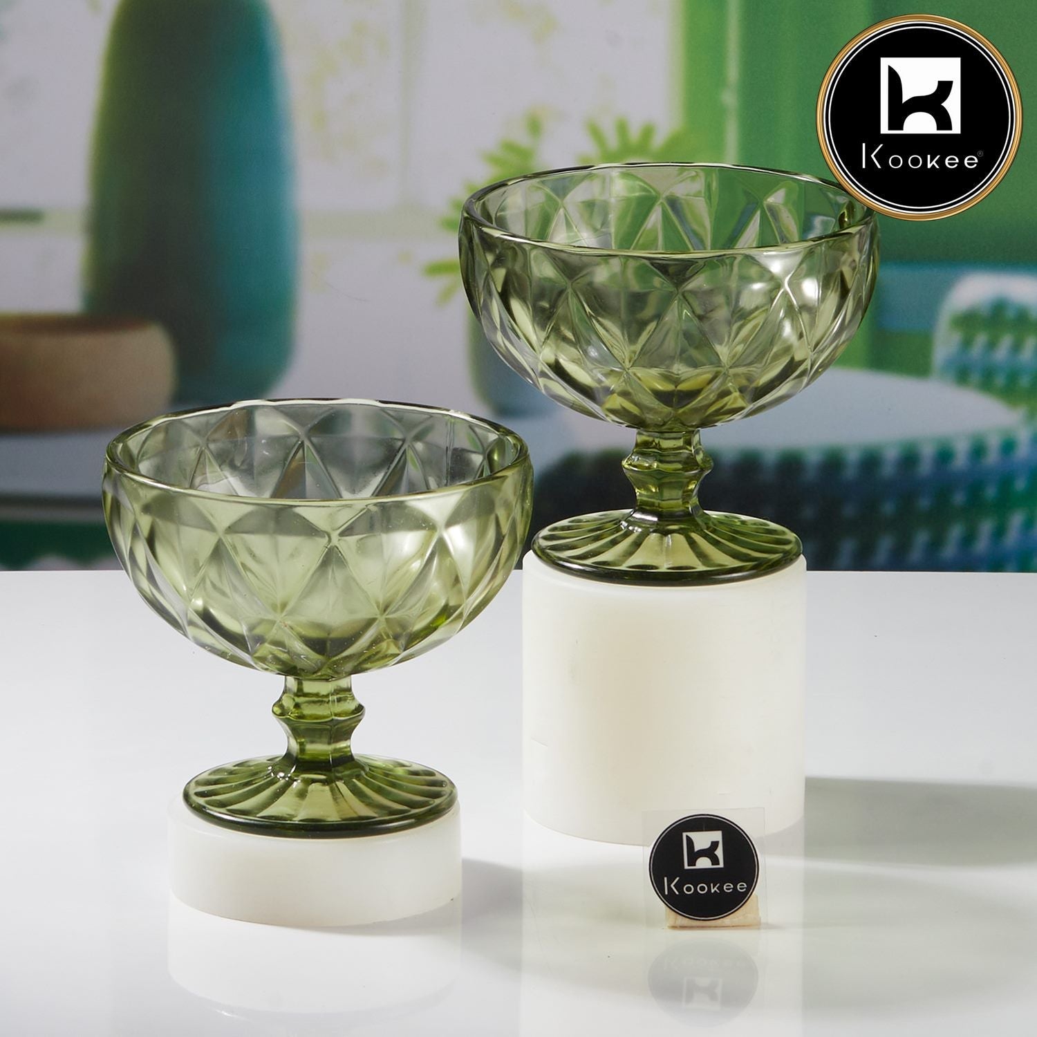 Kookee Crystal Glass Ice Cream Bowls (300 ml) (Set of 2) (11664)