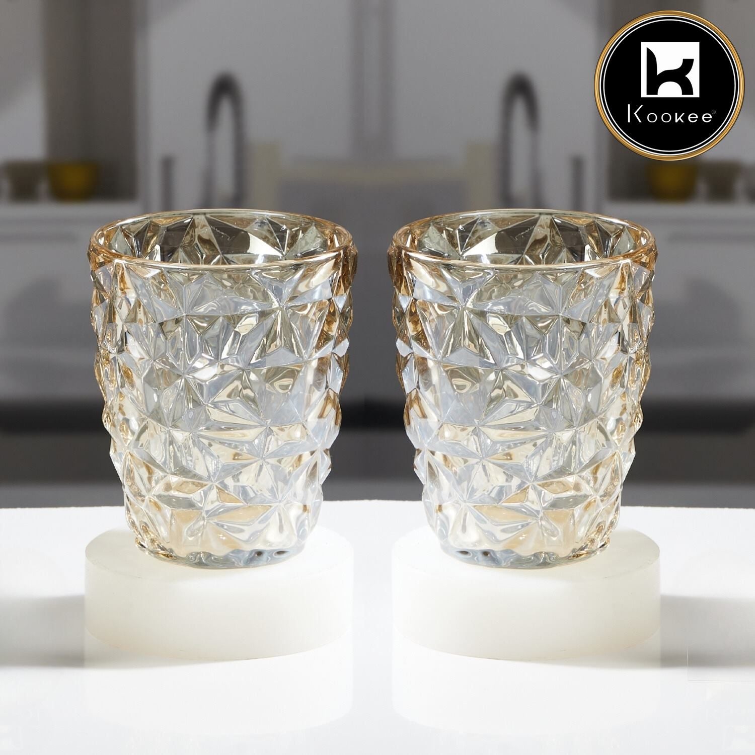 Kookee Water & Juice Glasses, Gold, ART11673