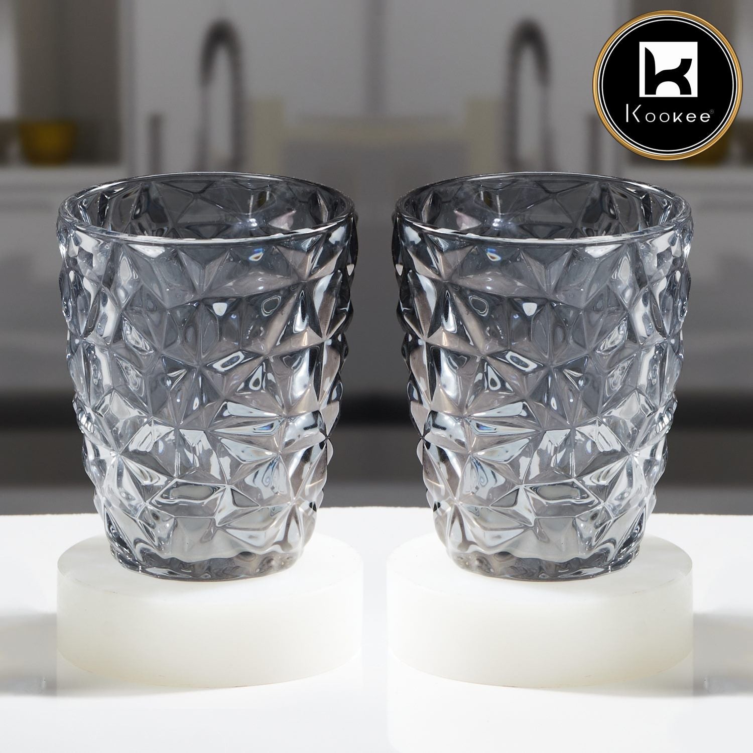 Kookee Water & Juice Glasses, Grey, ART11674