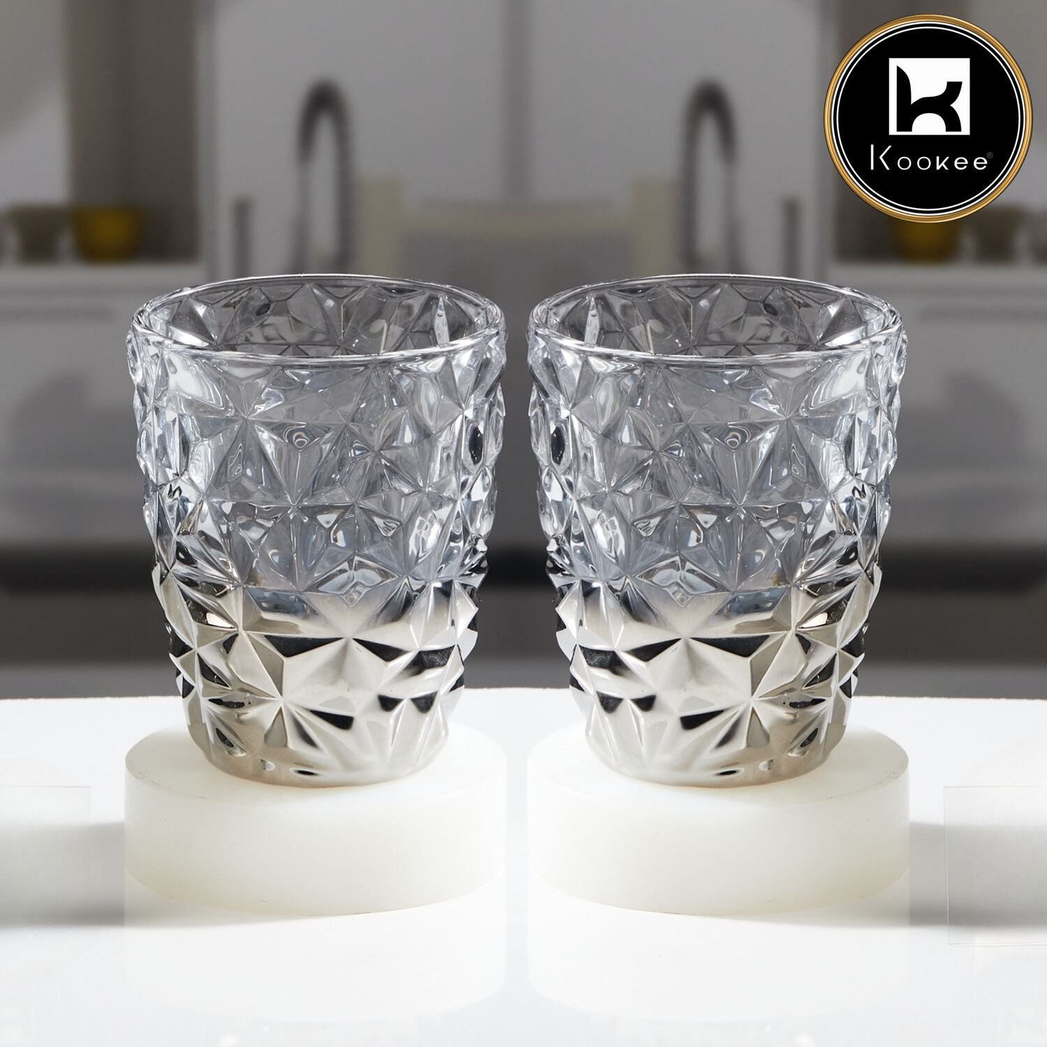 Kookee Water & Juice Glasses, Grey, ART11676