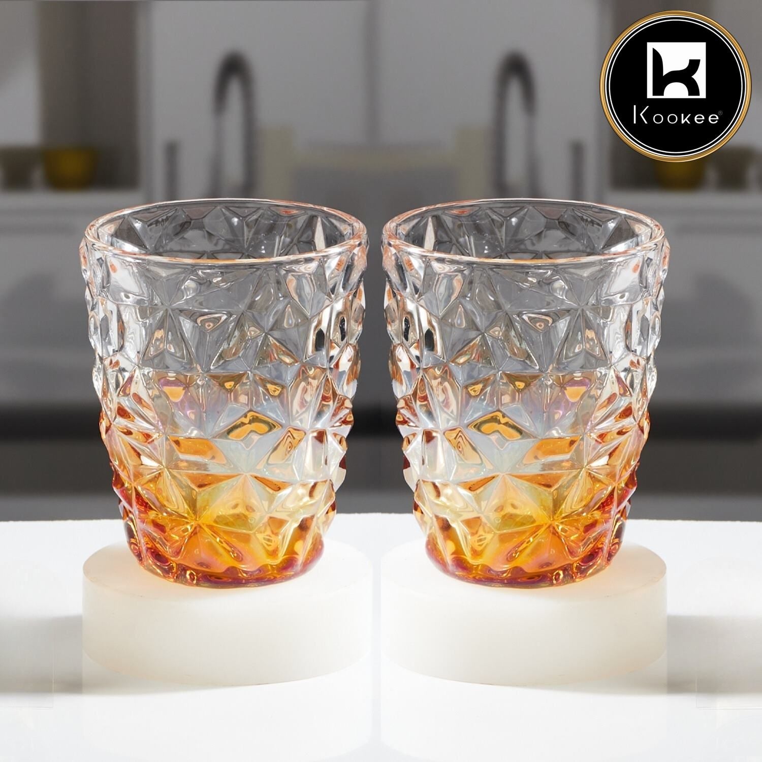 Kookee Water & Juice Glasses, Gold, ART11677