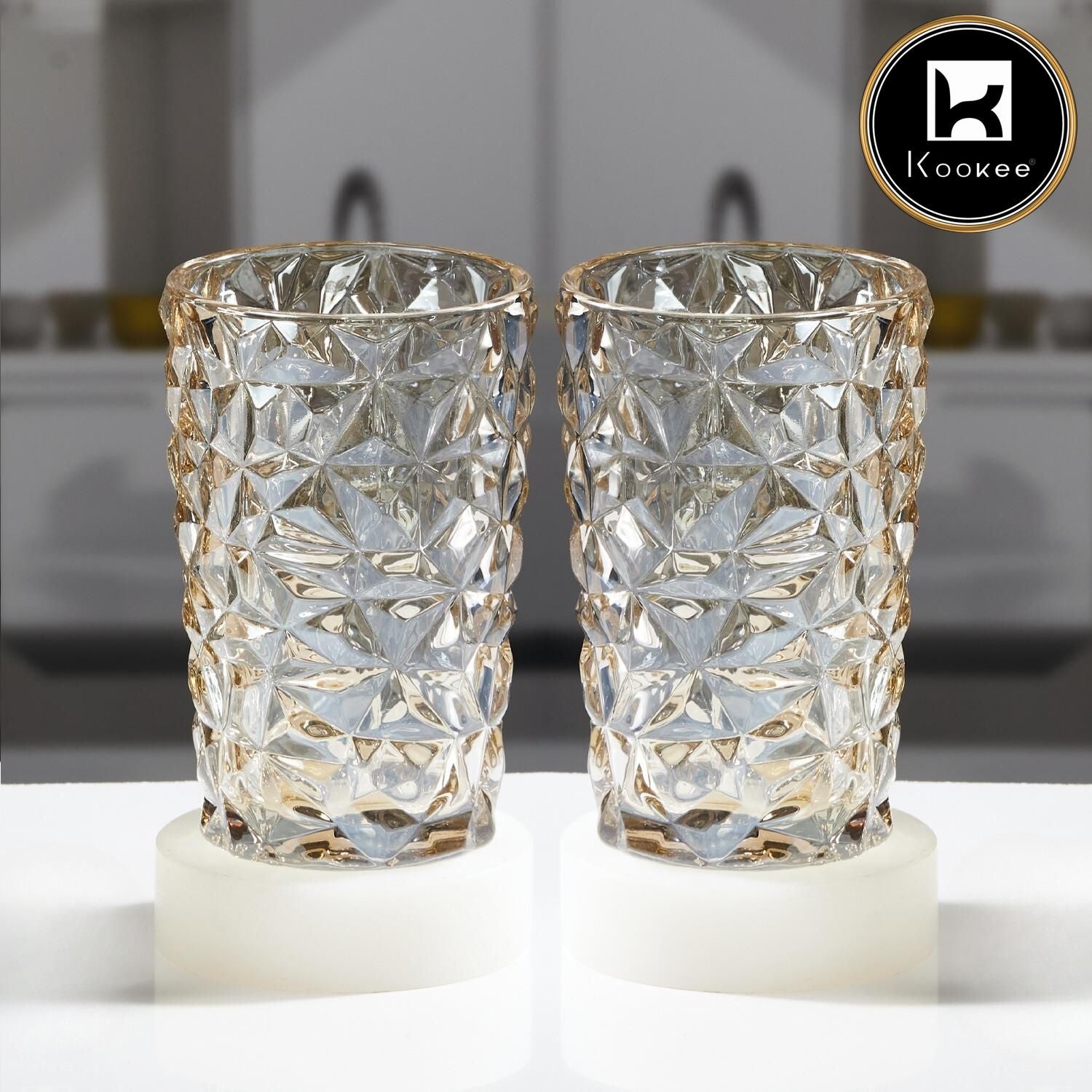 Kookee Water & Juice Glasses, Gold, ART11679