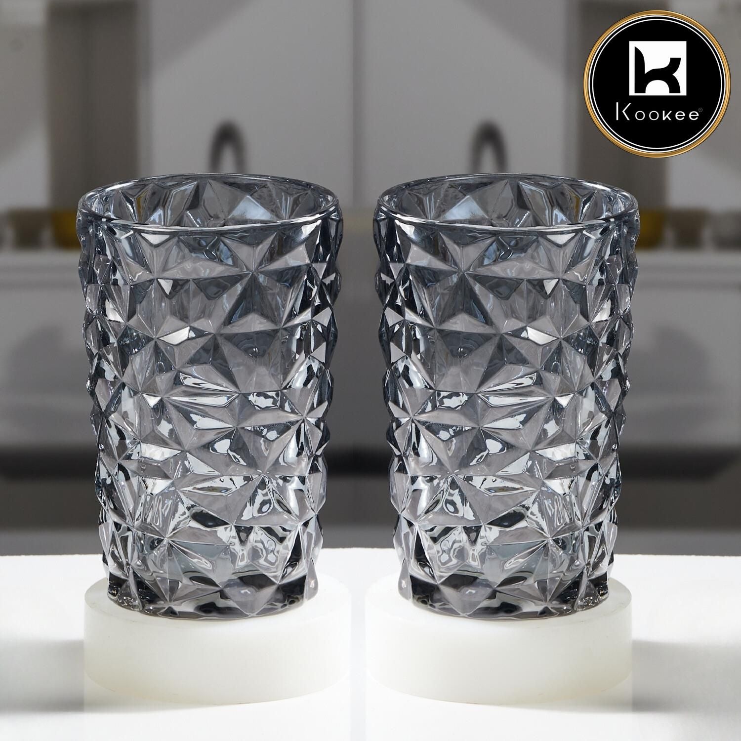 Kookee Water & Juice Glasses, Grey, ART11680