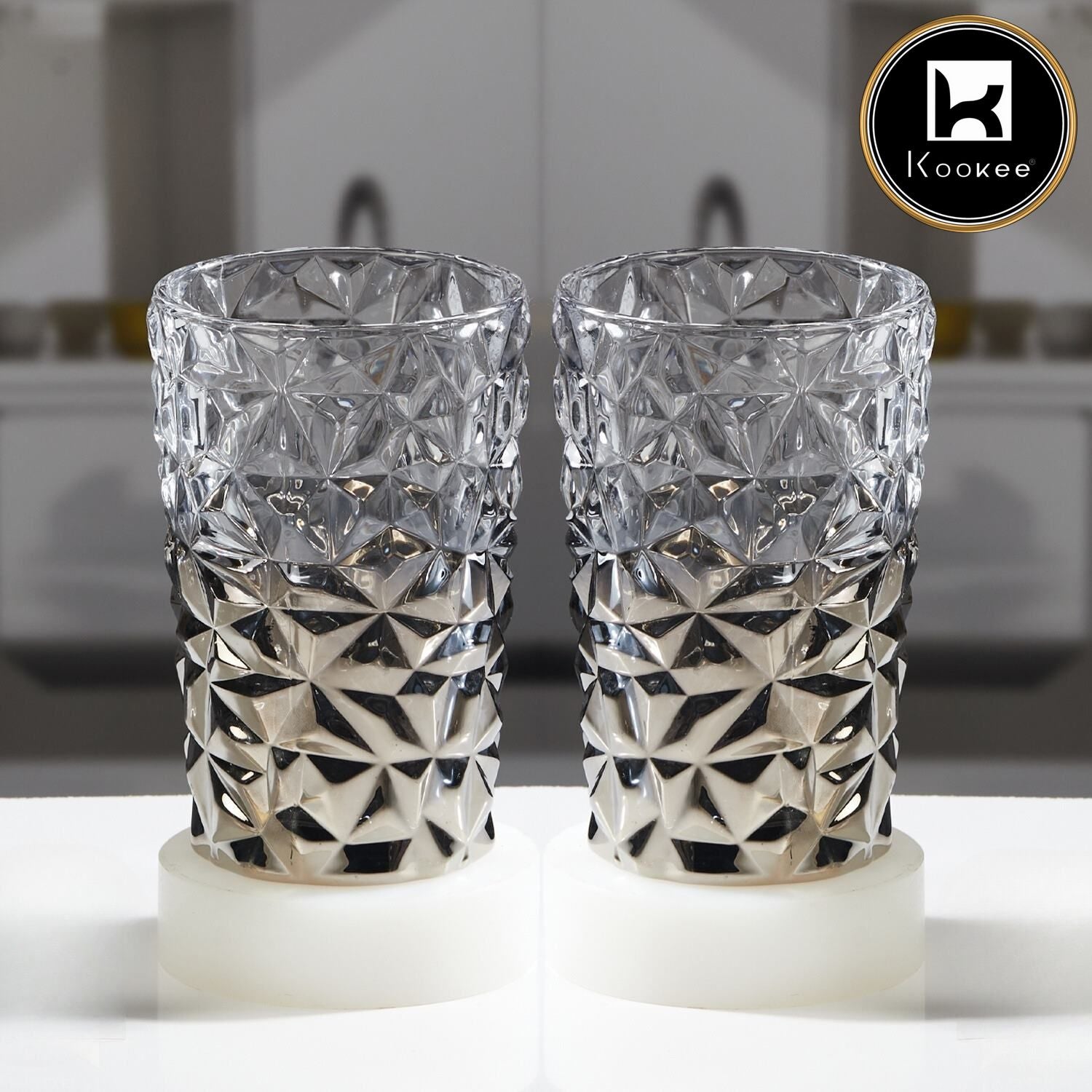 Kookee Water & Juice Glasses, Grey, ART11682