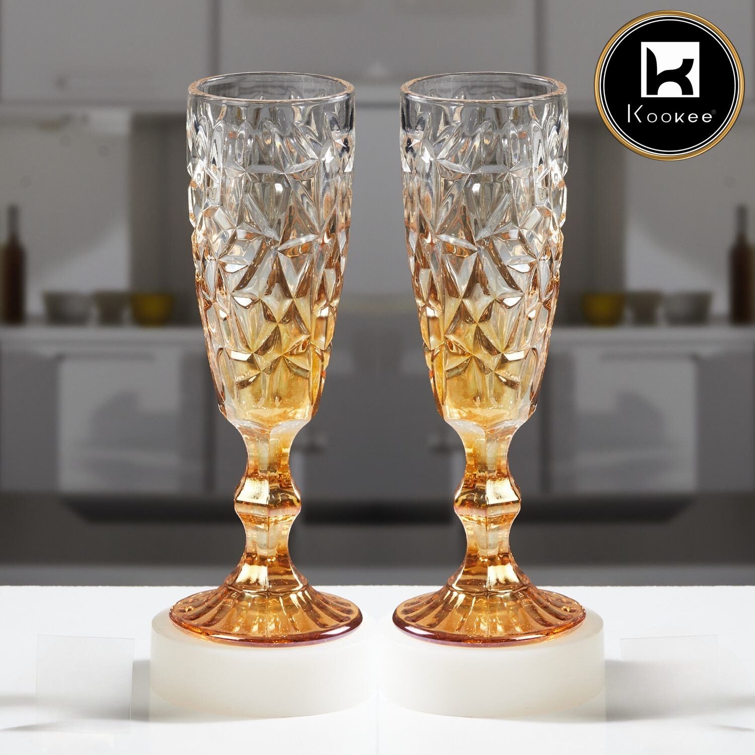 Kookee Wine Glasses, Gold, ART11689