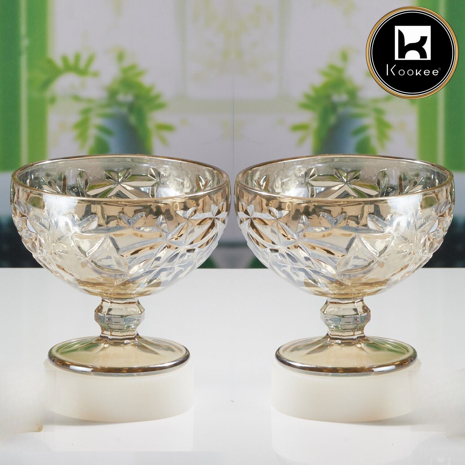 Crystal Glass Ice Cream Bowls (300 ml) (Set of 2) (11691)