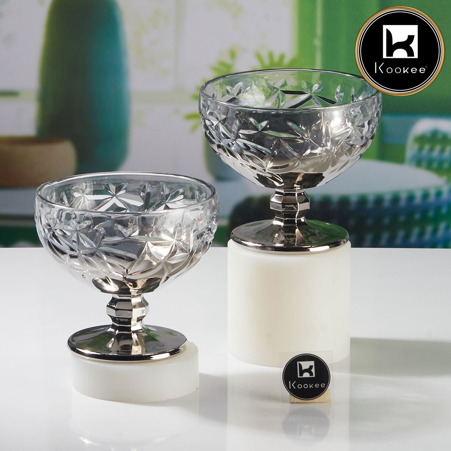 Kookee Crystal Glass Ice Cream Bowls (300 ml) (Set of 2) (11694)