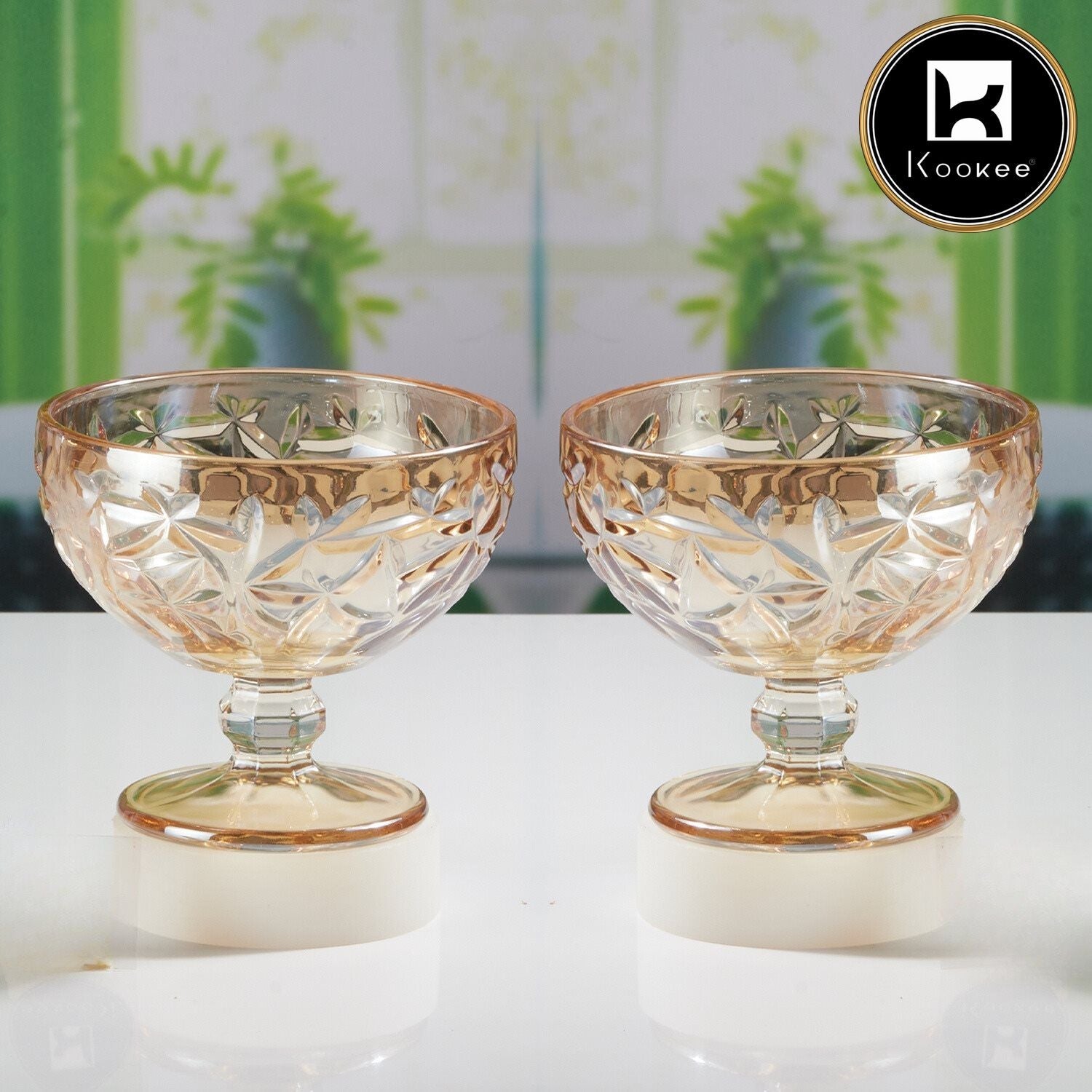 Crystal Glass Ice Cream Bowls (300 ml) (Set of 2) (11695)