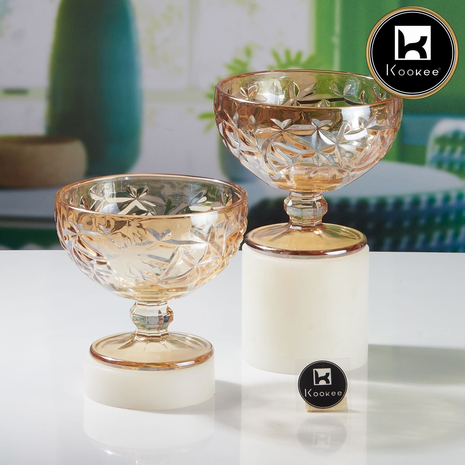 Kookee Crystal Glass Ice Cream Bowls (300 ml) (Set of 2) (11695)