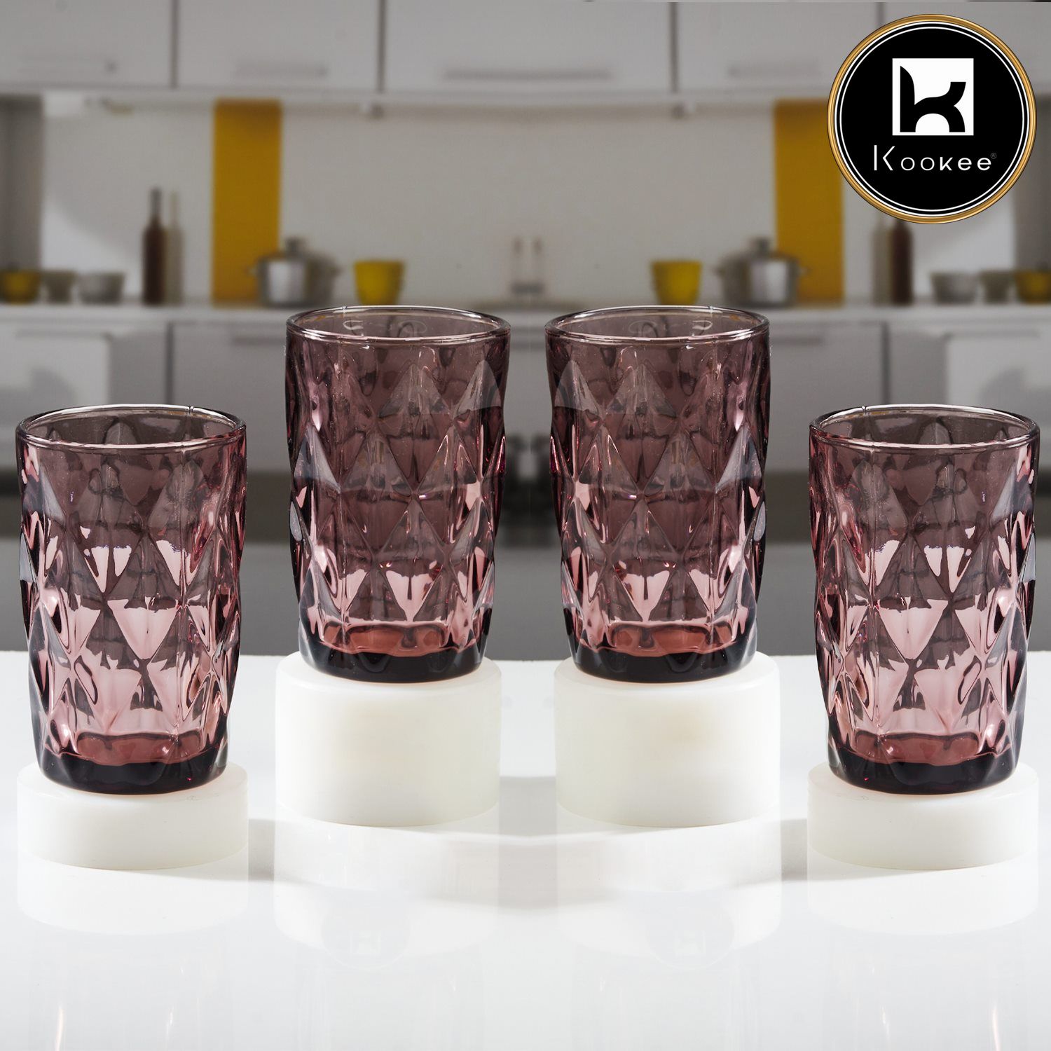 Kookee Water & Juice Glasses, Pink, ART11700