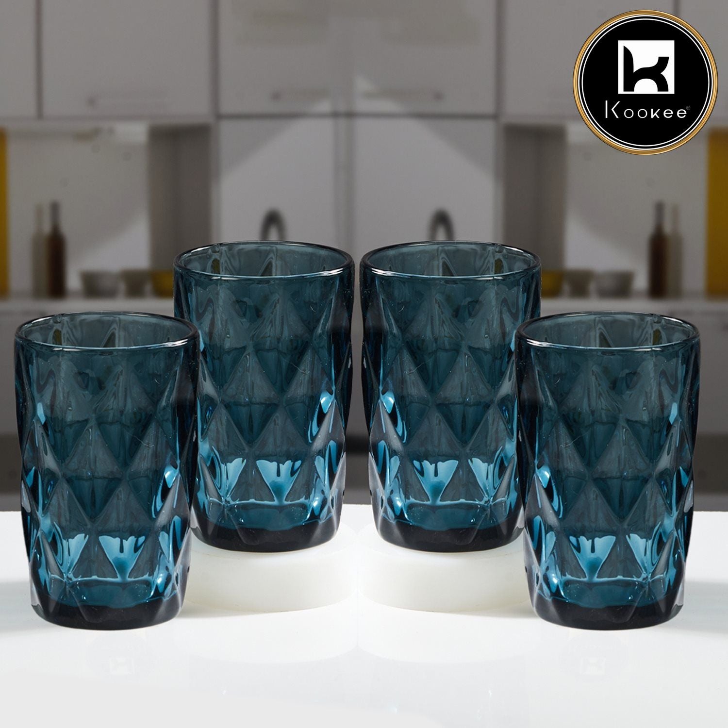 Kookee Water & Juice Glasses, Blue, ART11701