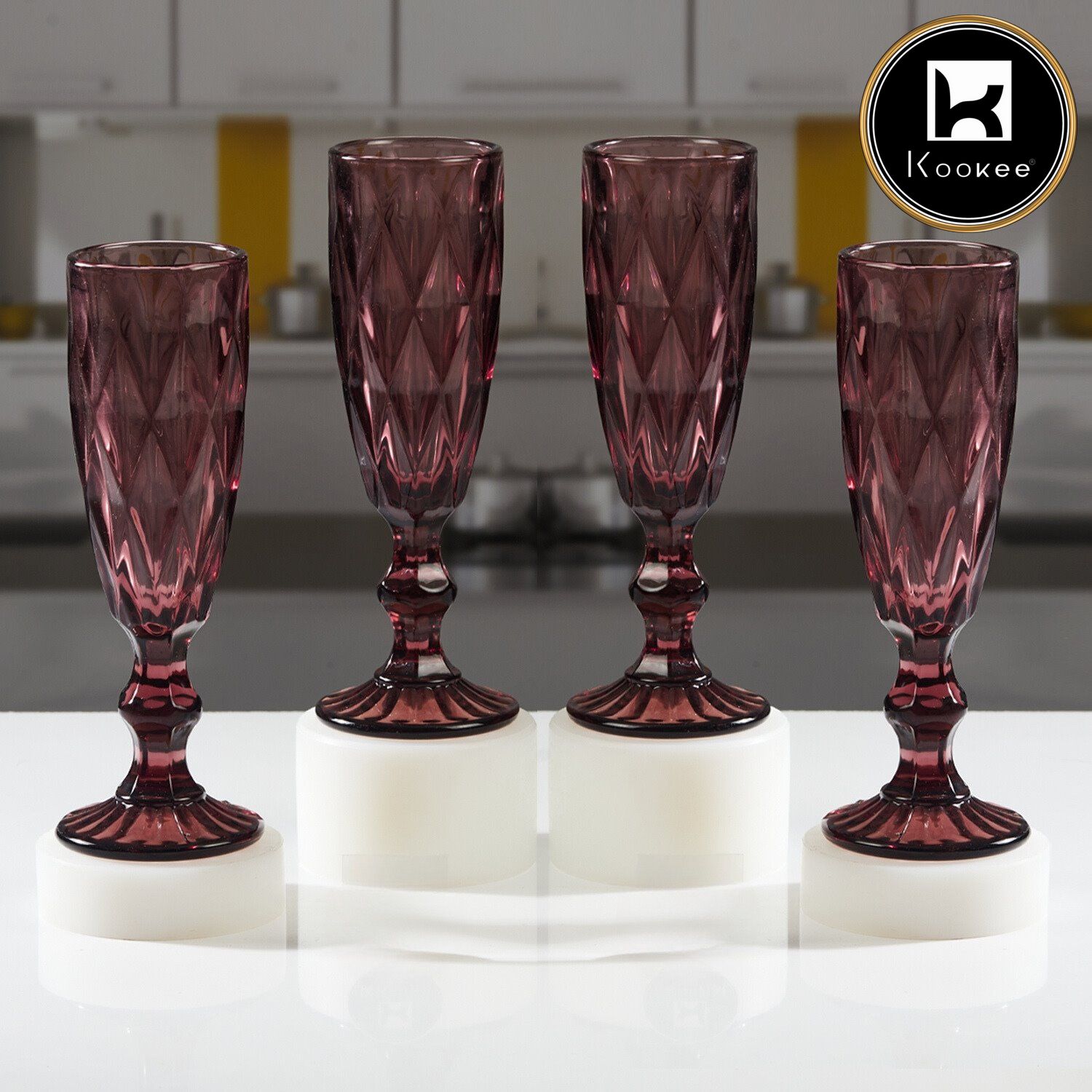 Kookee Wine Glasses, Pink, ART11704