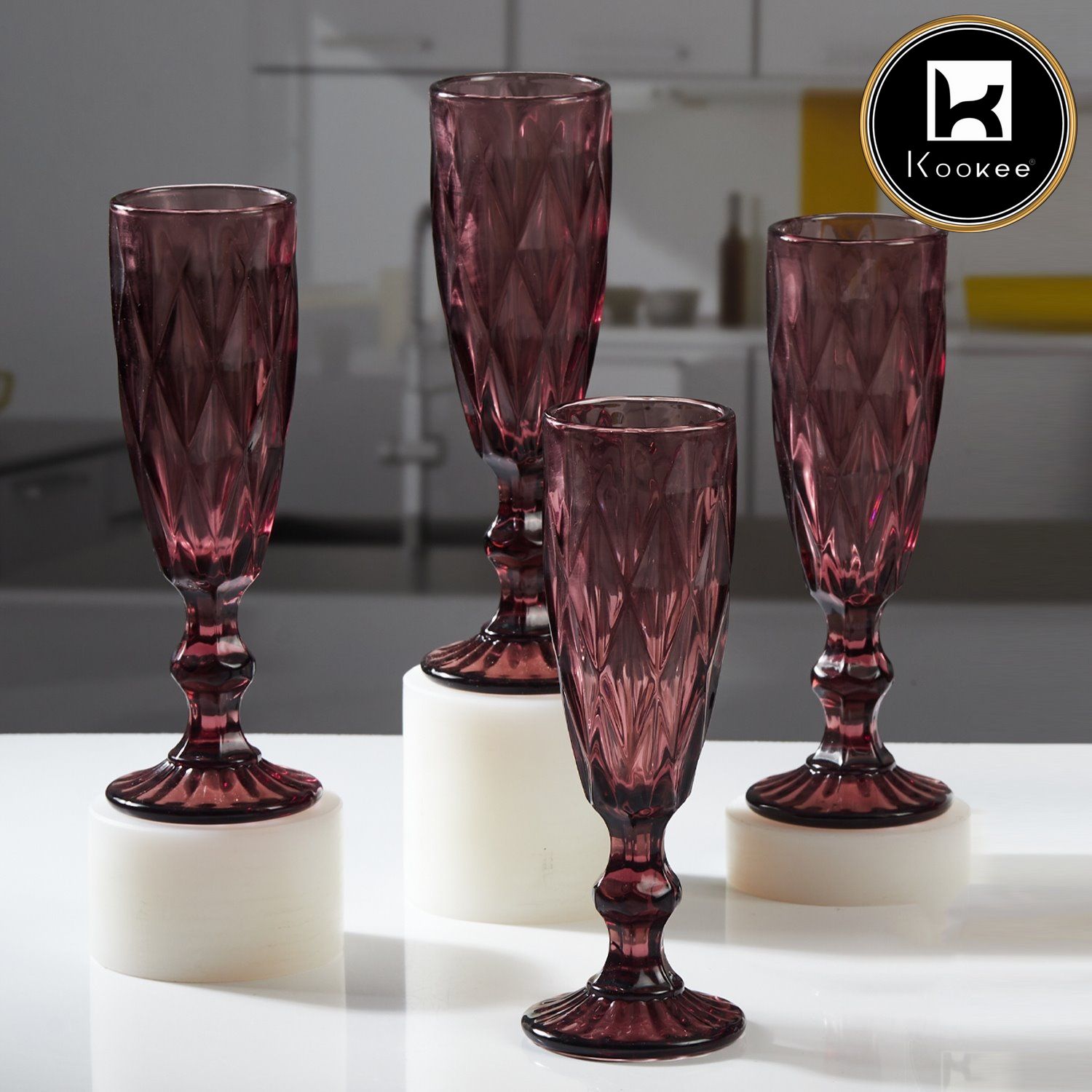 Kookee Wine Glasses, Pink, ART11704