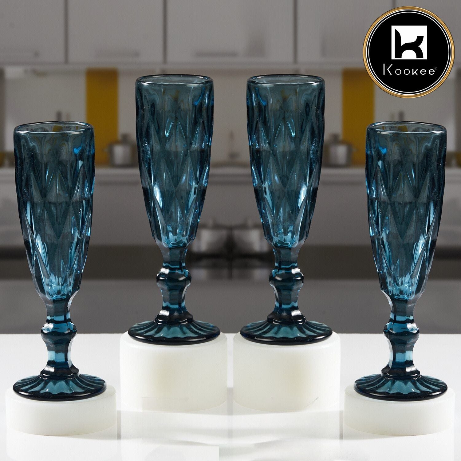 Kookee Wine Glasses, Blue, ART11705