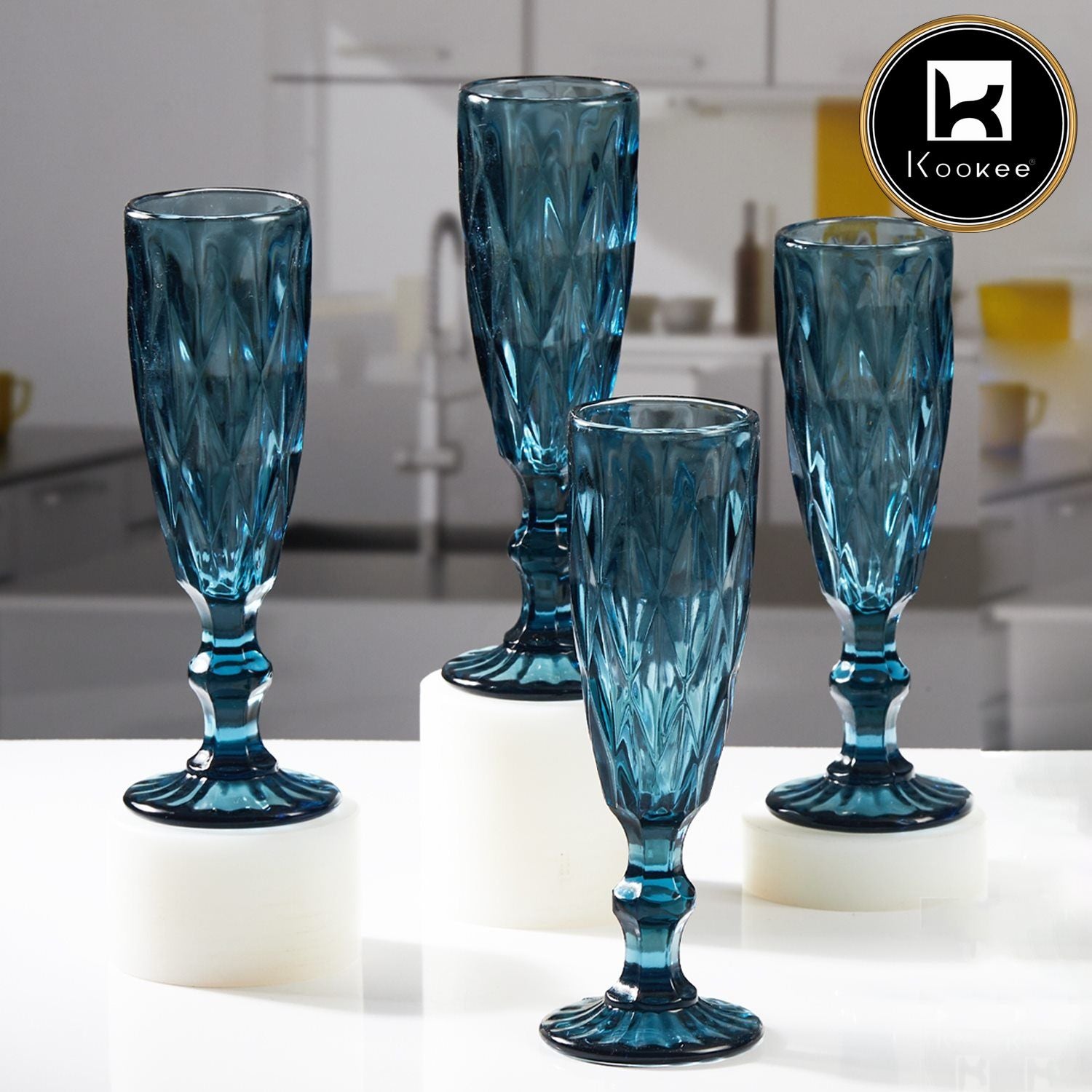 Kookee Wine Glasses, Blue, ART11705