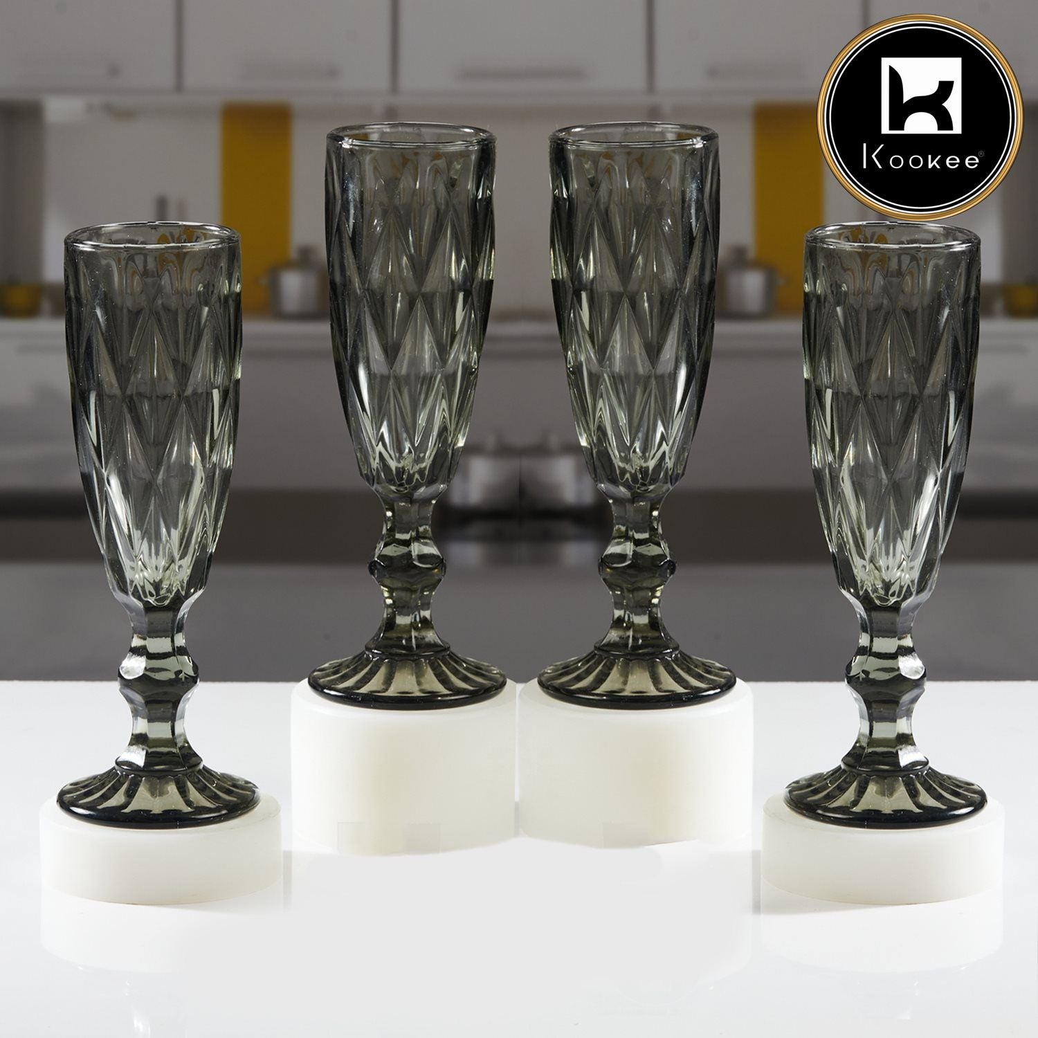Kookee Wine Glasses, Grey, ART11707
