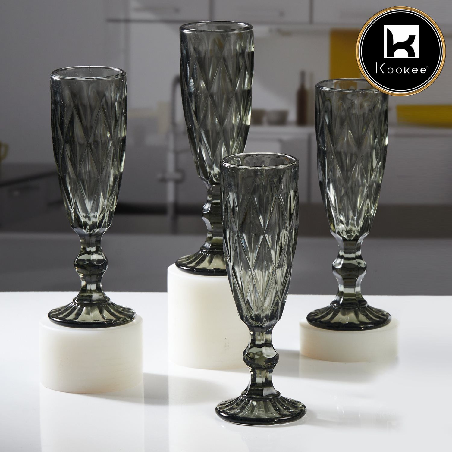 Kookee Wine Glasses, Grey, ART11707