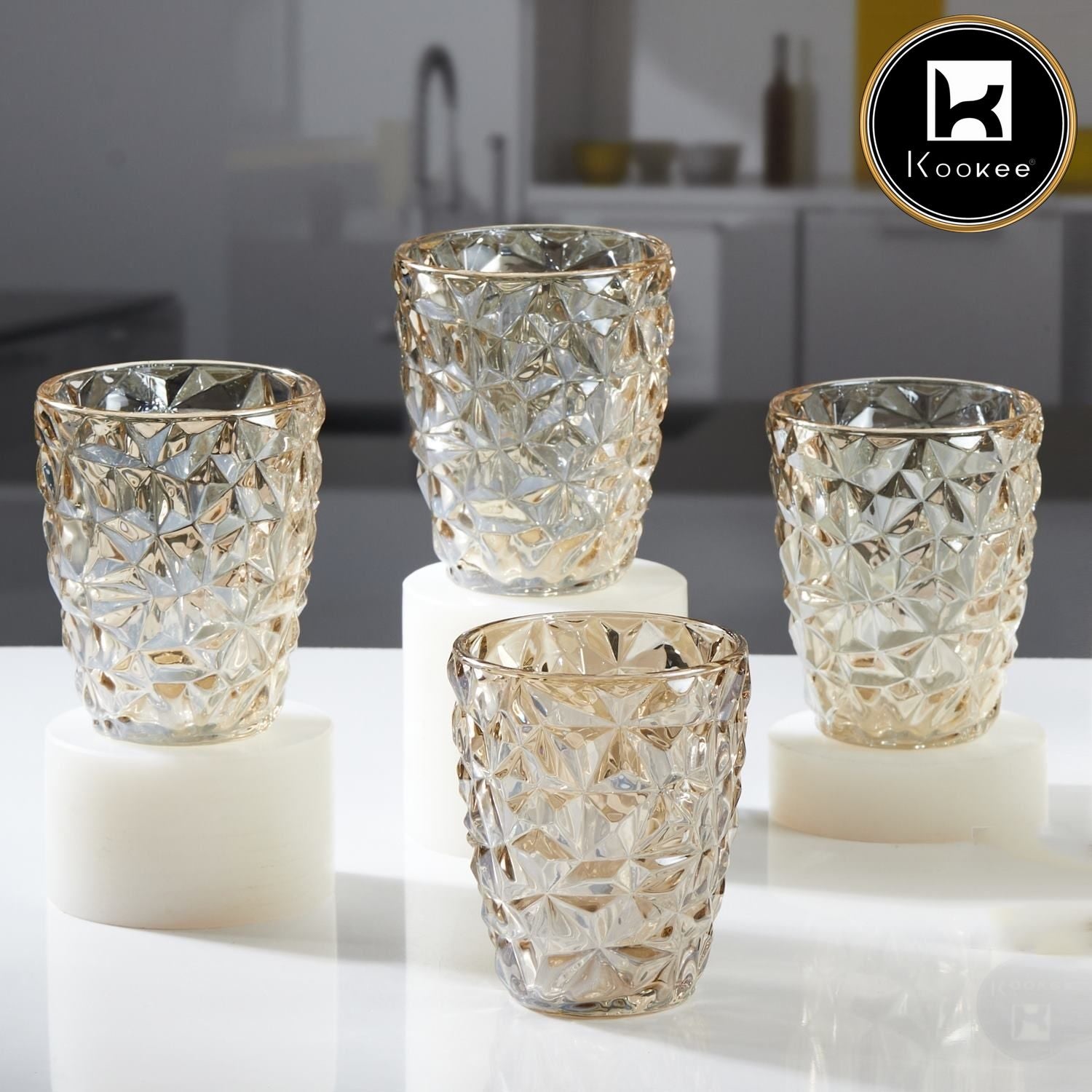 Kookee Water & Juice Glasses, Gold, ART11719