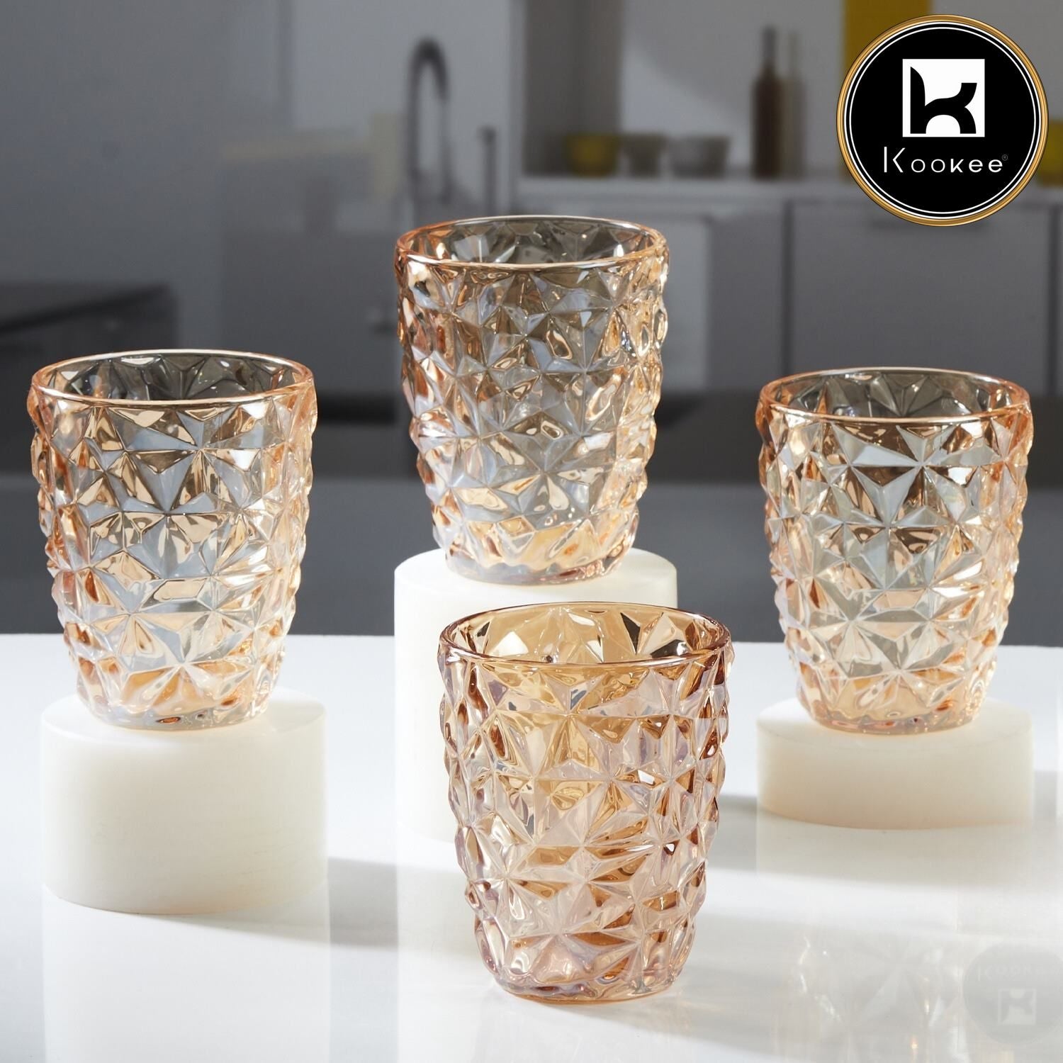 Kookee Water & Juice Glasses, Gold, ART11721