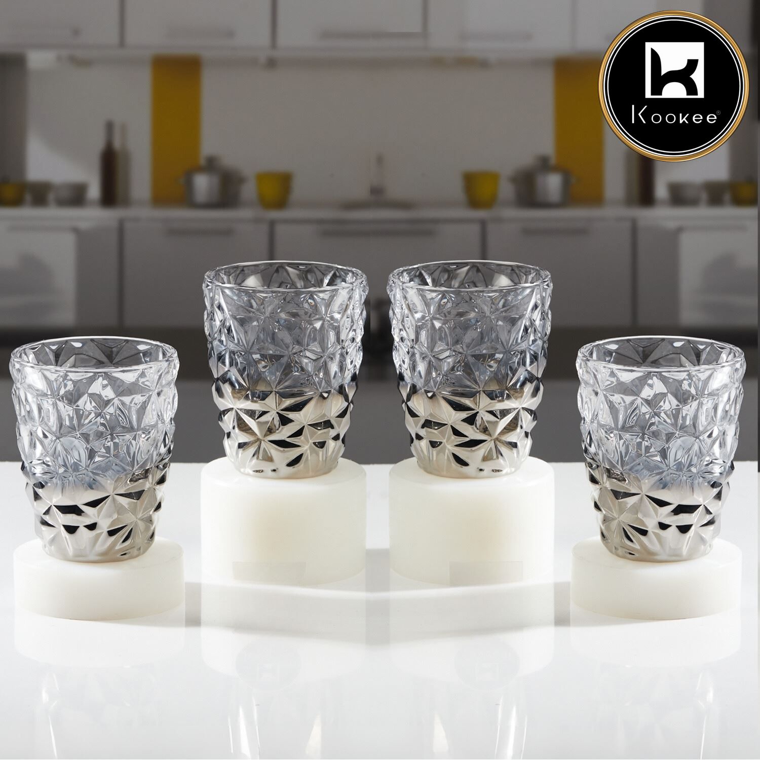 Kookee Water & Juice Glasses, Grey, ART11722