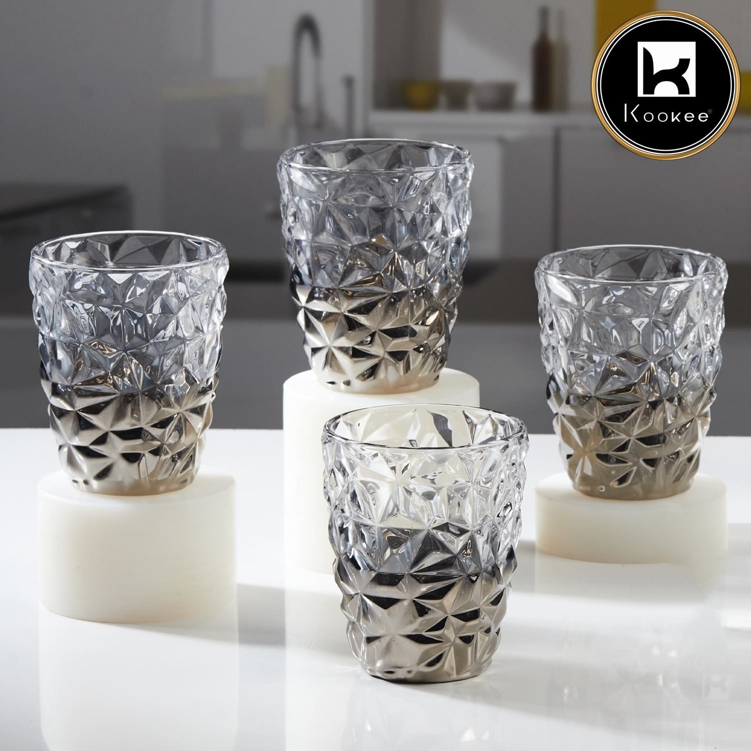 Kookee Water & Juice Glasses, Grey, ART11722