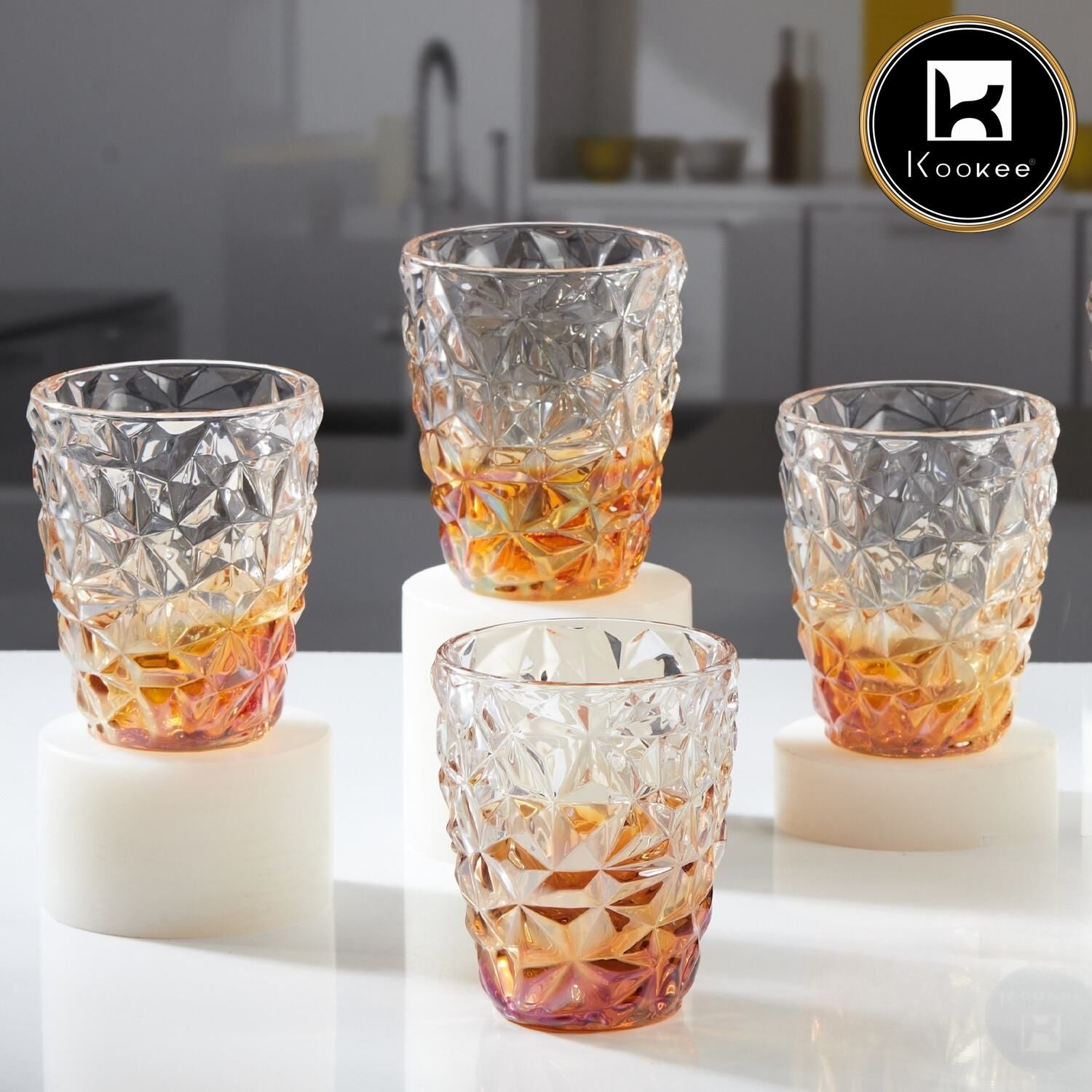 Kookee Water & Juice Glasses, Gold, ART11723