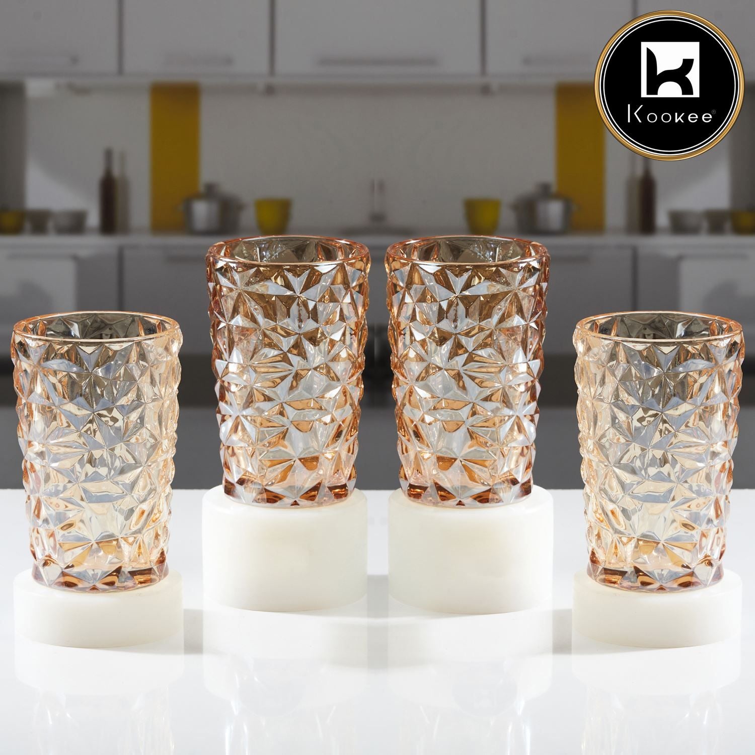 Kookee Water & Juice Glasses, Gold, ART11727