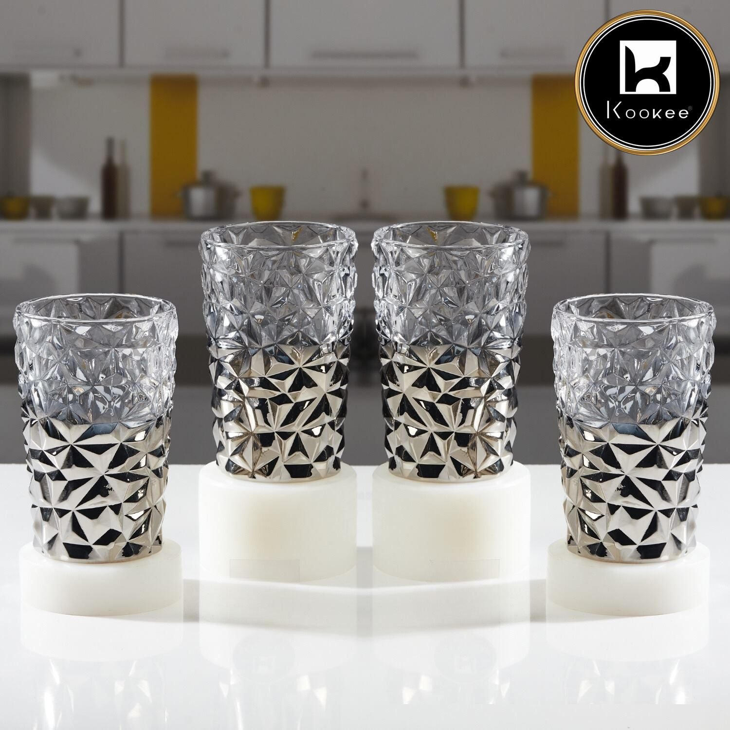 Kookee Water & Juice Glasses, Grey, ART11728