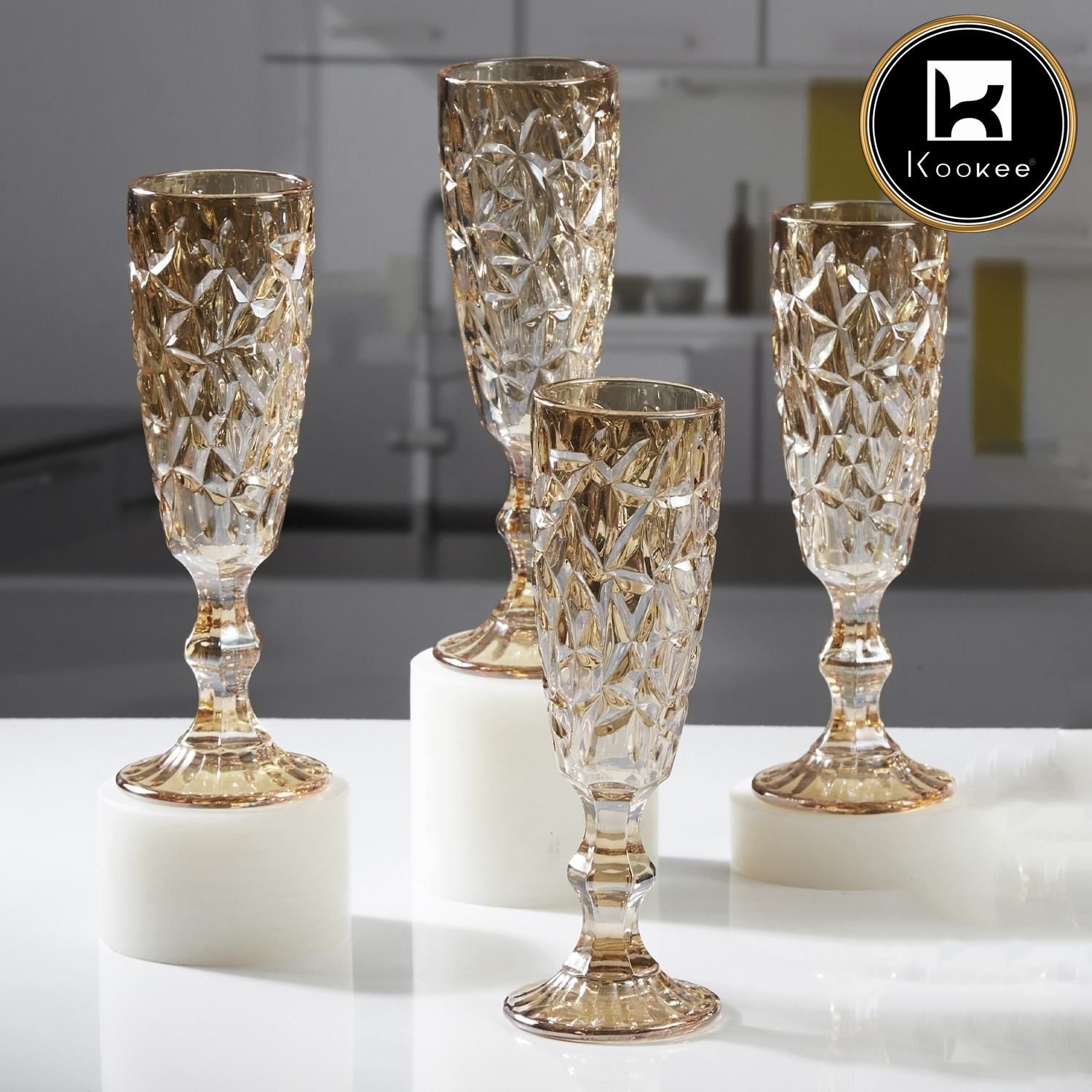 Kookee Wine Glasses, Gold, ART11731