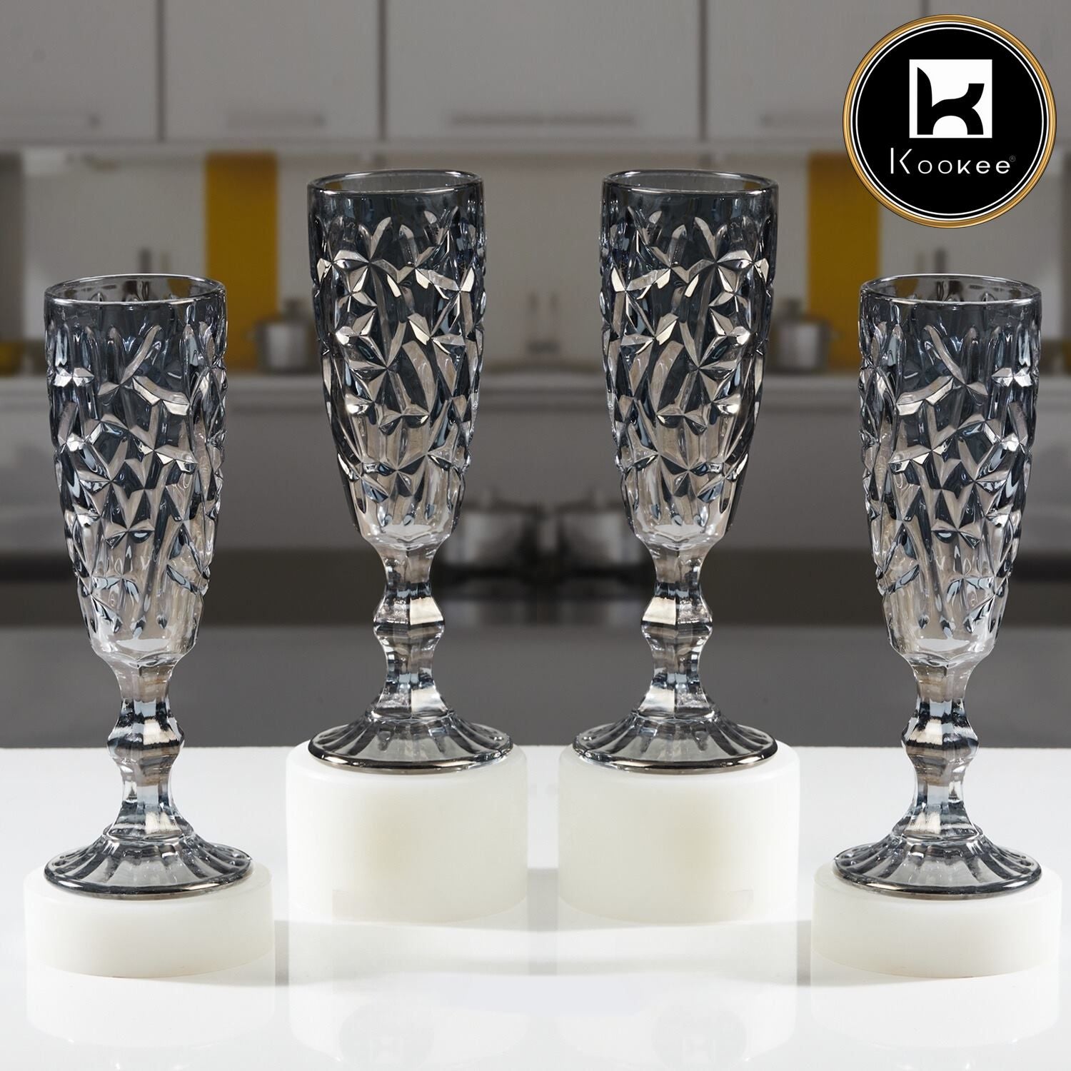 Kookee Wine Glasses, Grey, ART11732