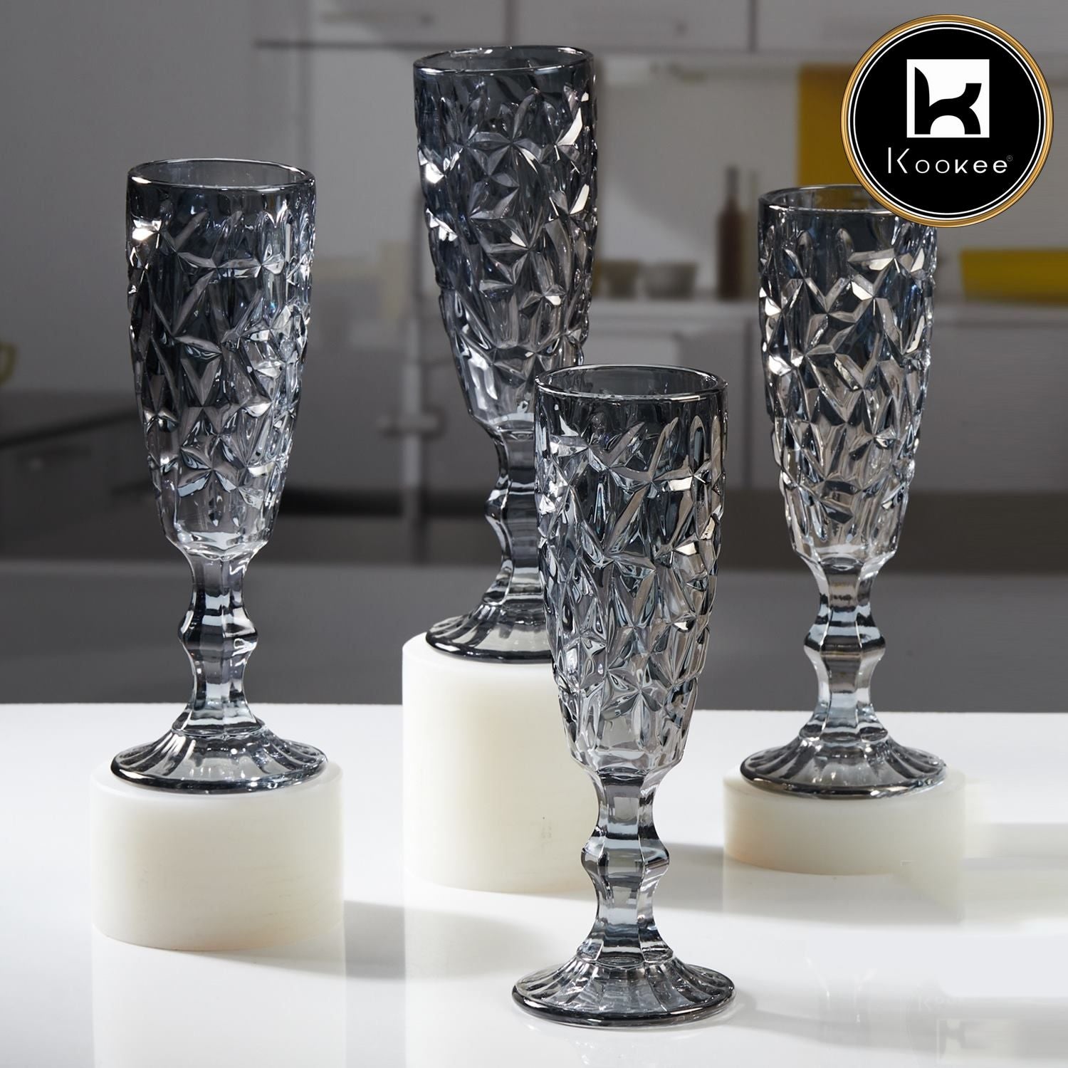 Kookee Wine Glasses, Grey, ART11732