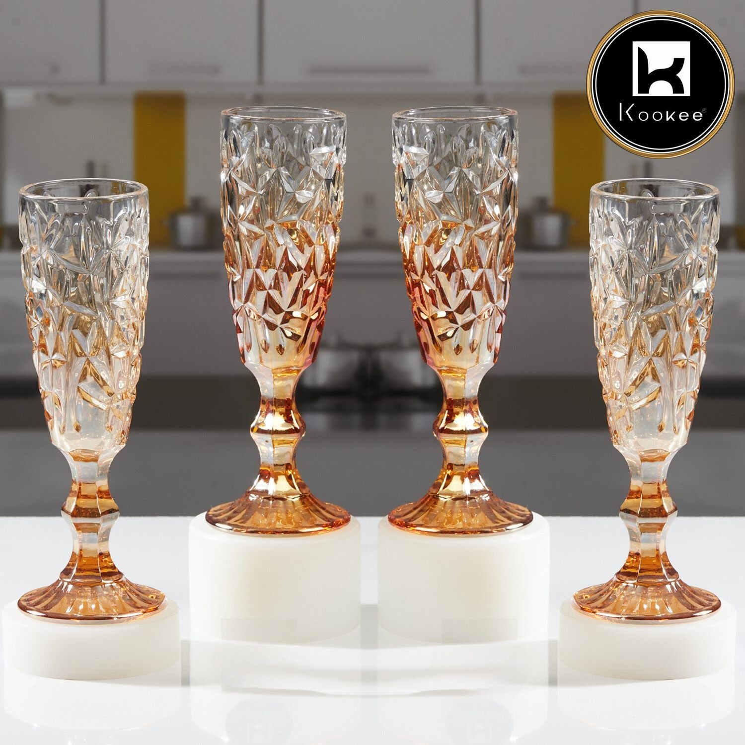 Kookee Wine Glasses, Gold, ART11735