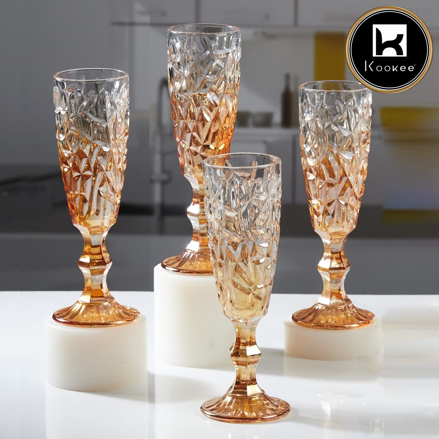 Kookee Wine Glasses, Gold, ART11735