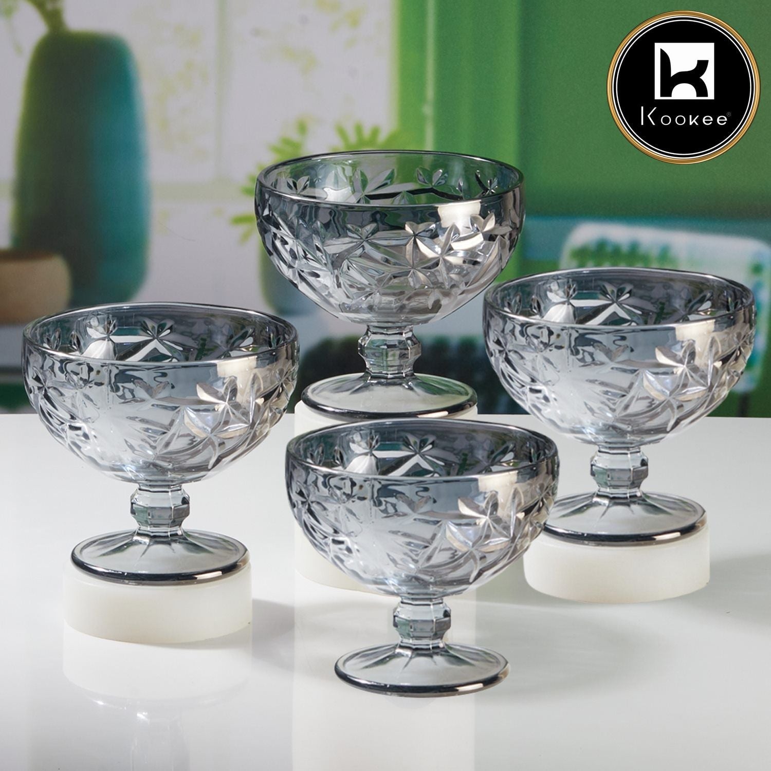 Kookee Crystal Glass Ice Cream Bowls (300 ml) (Set of 4) (11738)