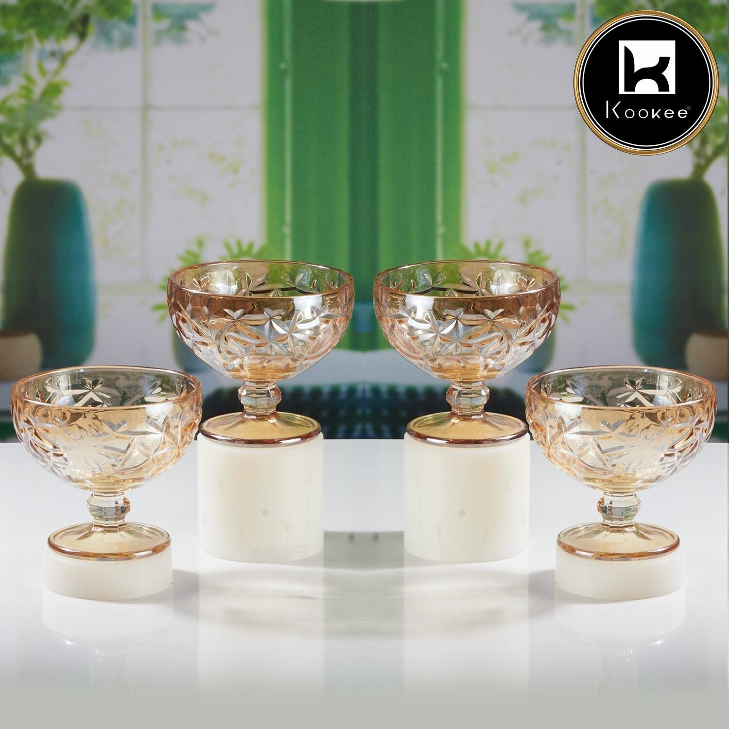 Crystal Glass Ice Cream Bowls (300 ml) (Set of 4) (11741)