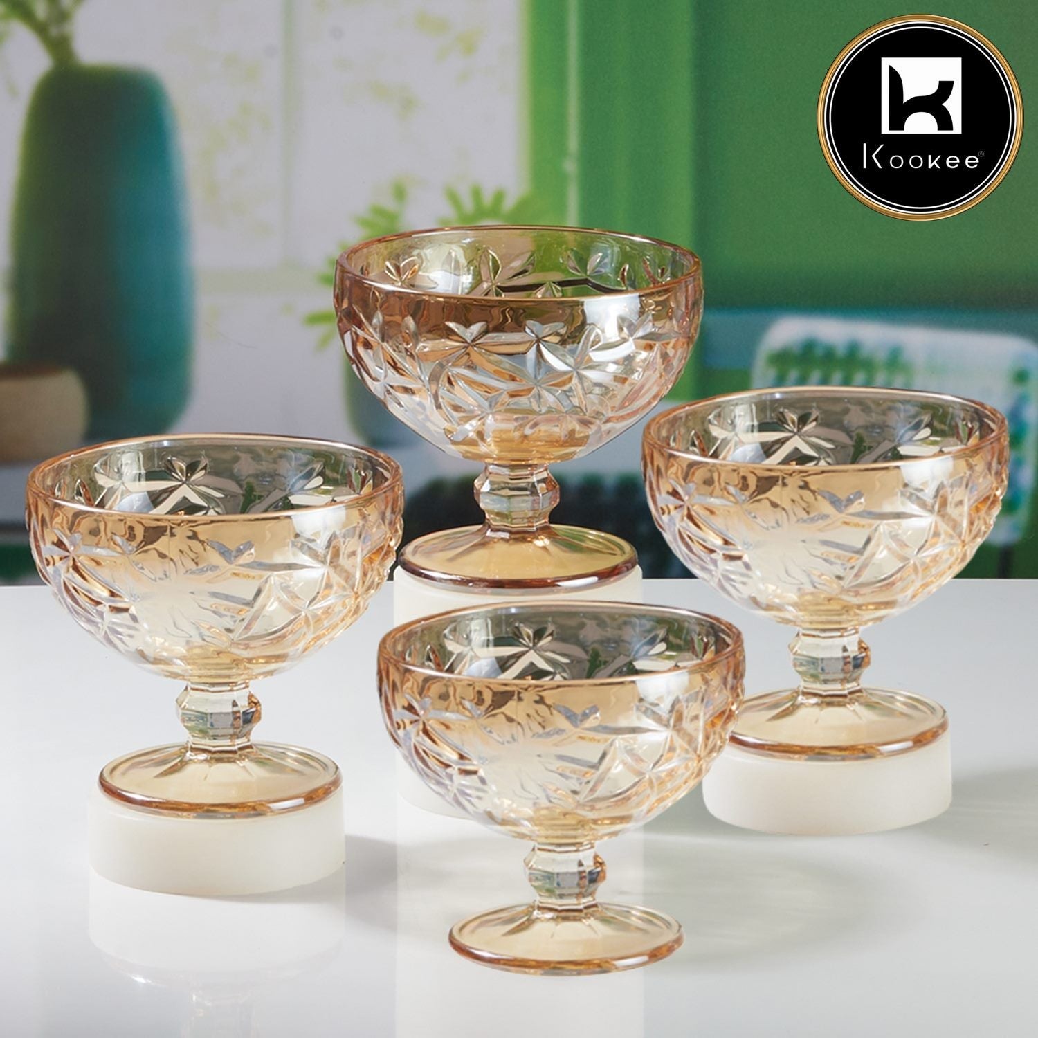 Kookee Crystal Glass Ice Cream Bowls (300 ml) (Set of 4) (11741)