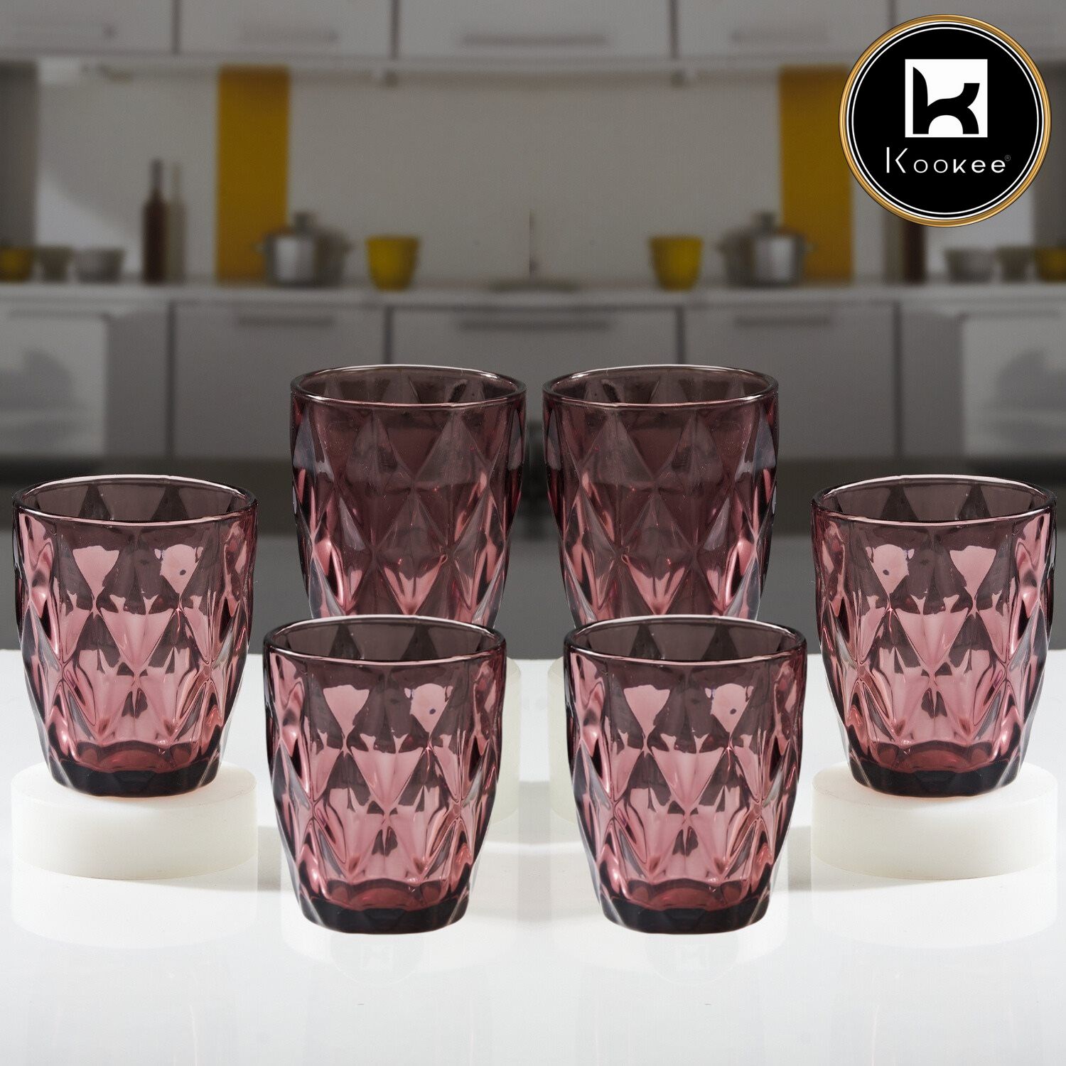 Kookee Water & Juice Glasses, Pink, ART11742
