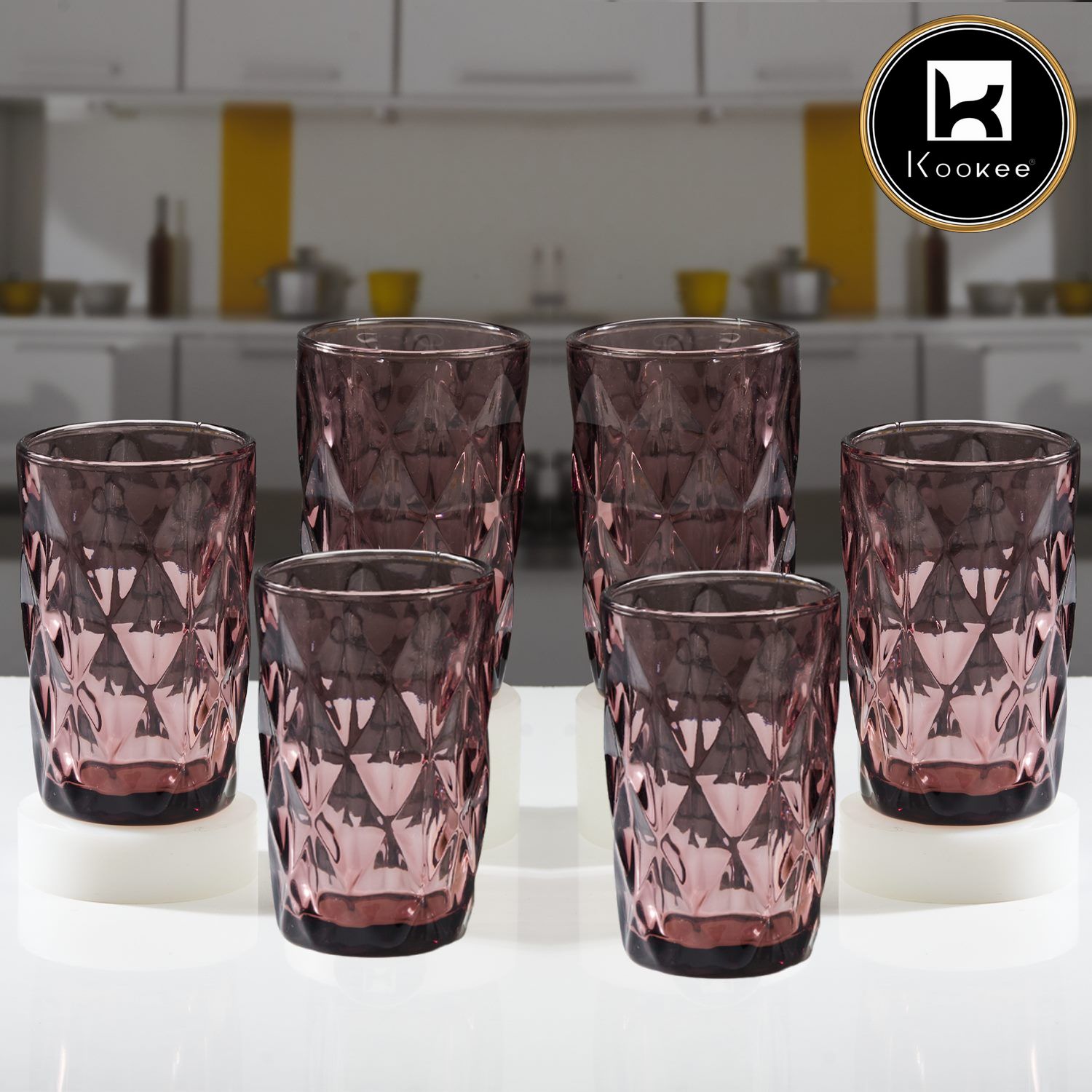 Kookee Water & Juice Glasses, Pink, ART11746