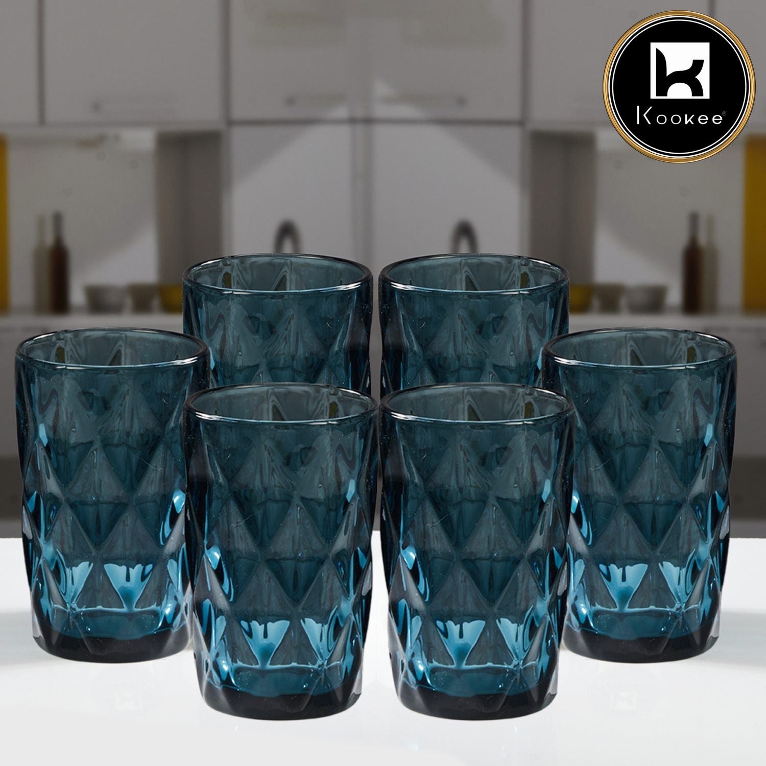 Kookee Water & Juice Glasses, Blue, ART11747