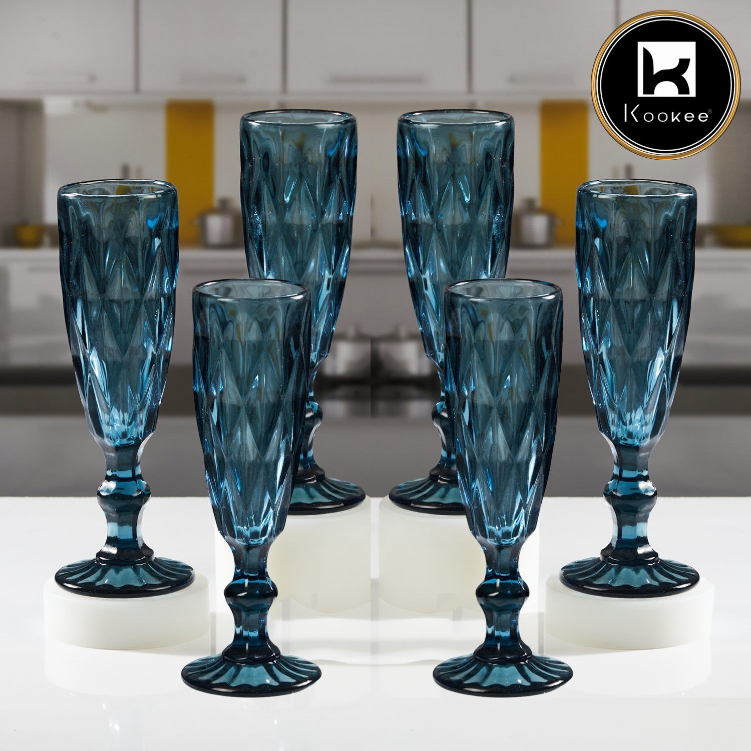 Kookee Wine Glasses, Blue, ART11751