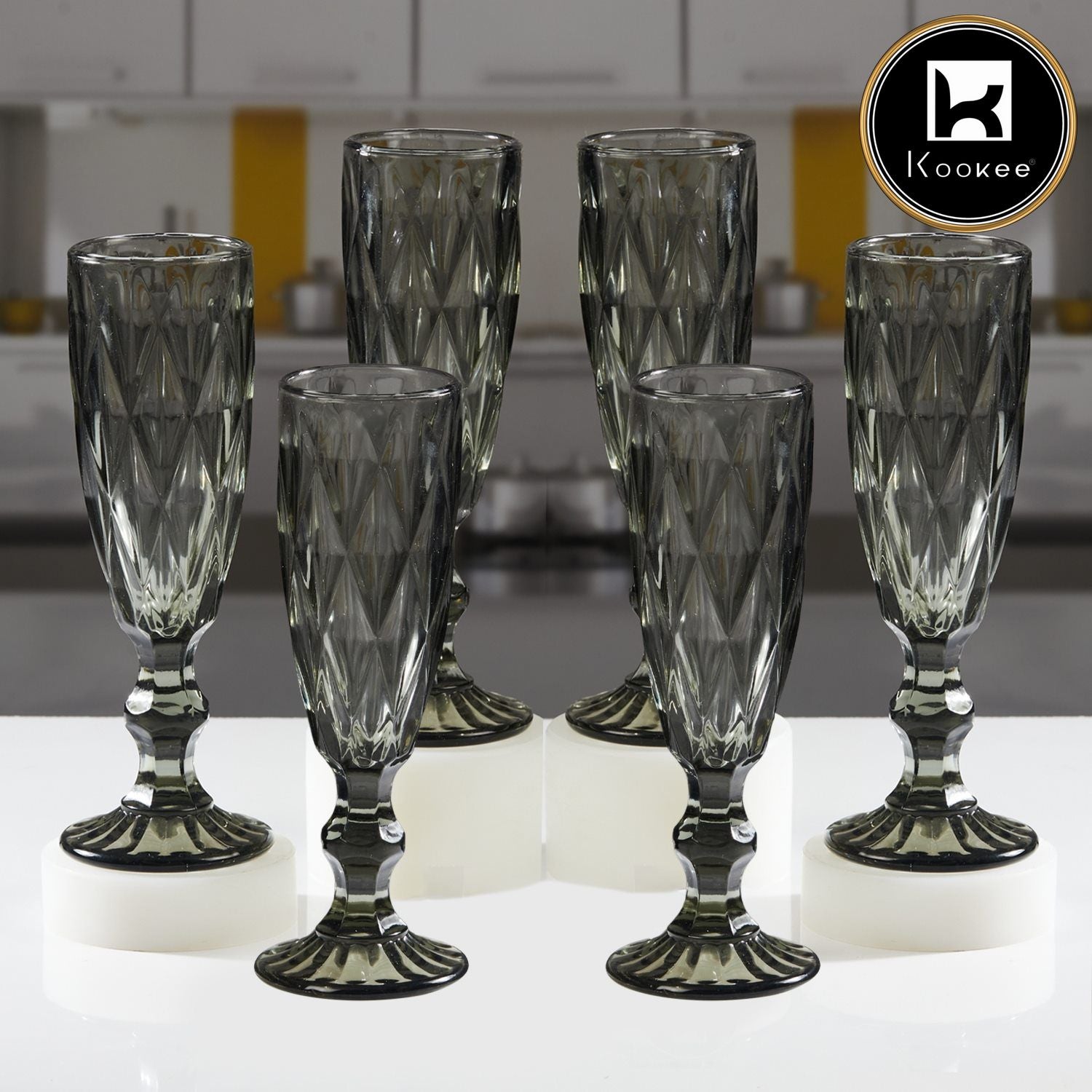 Kookee Wine Glasses, Grey, ART11753