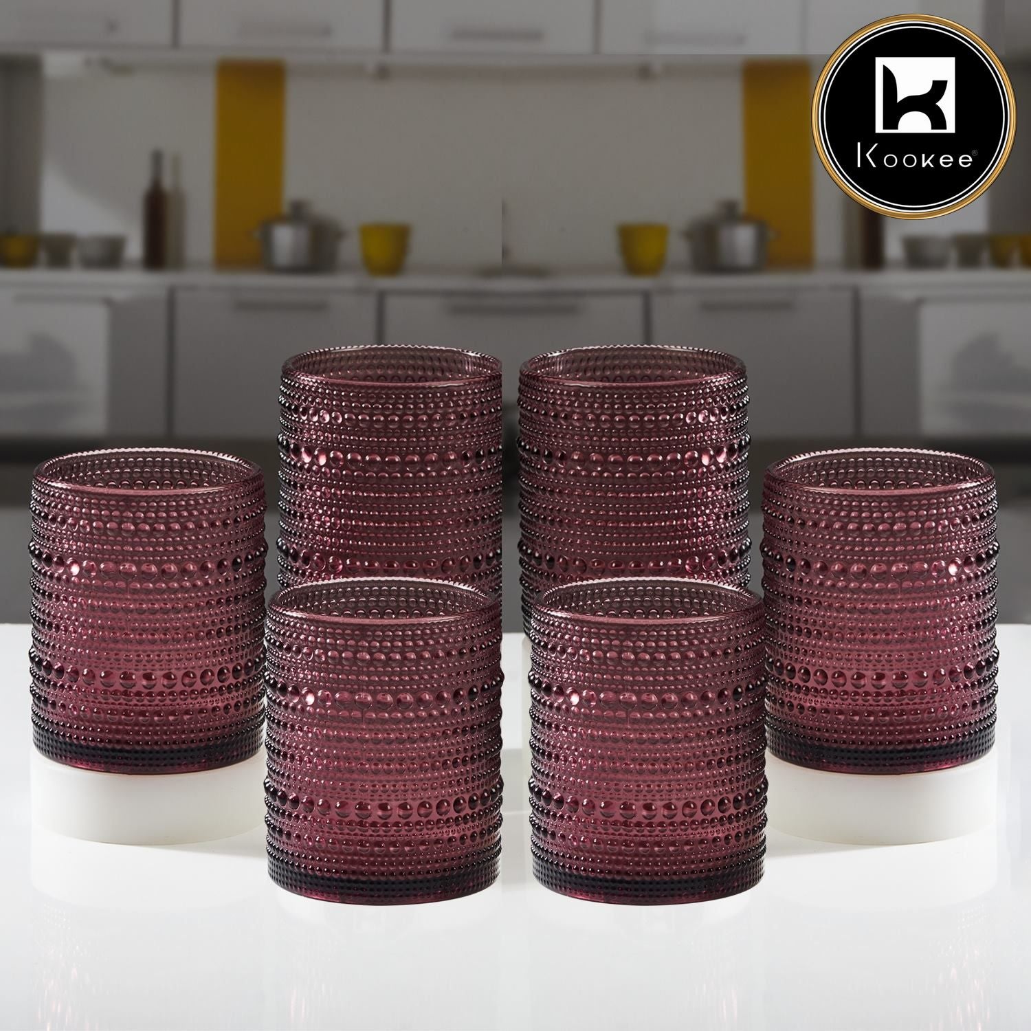 Kookee Whiskey Glasses, Maroon, ART11759