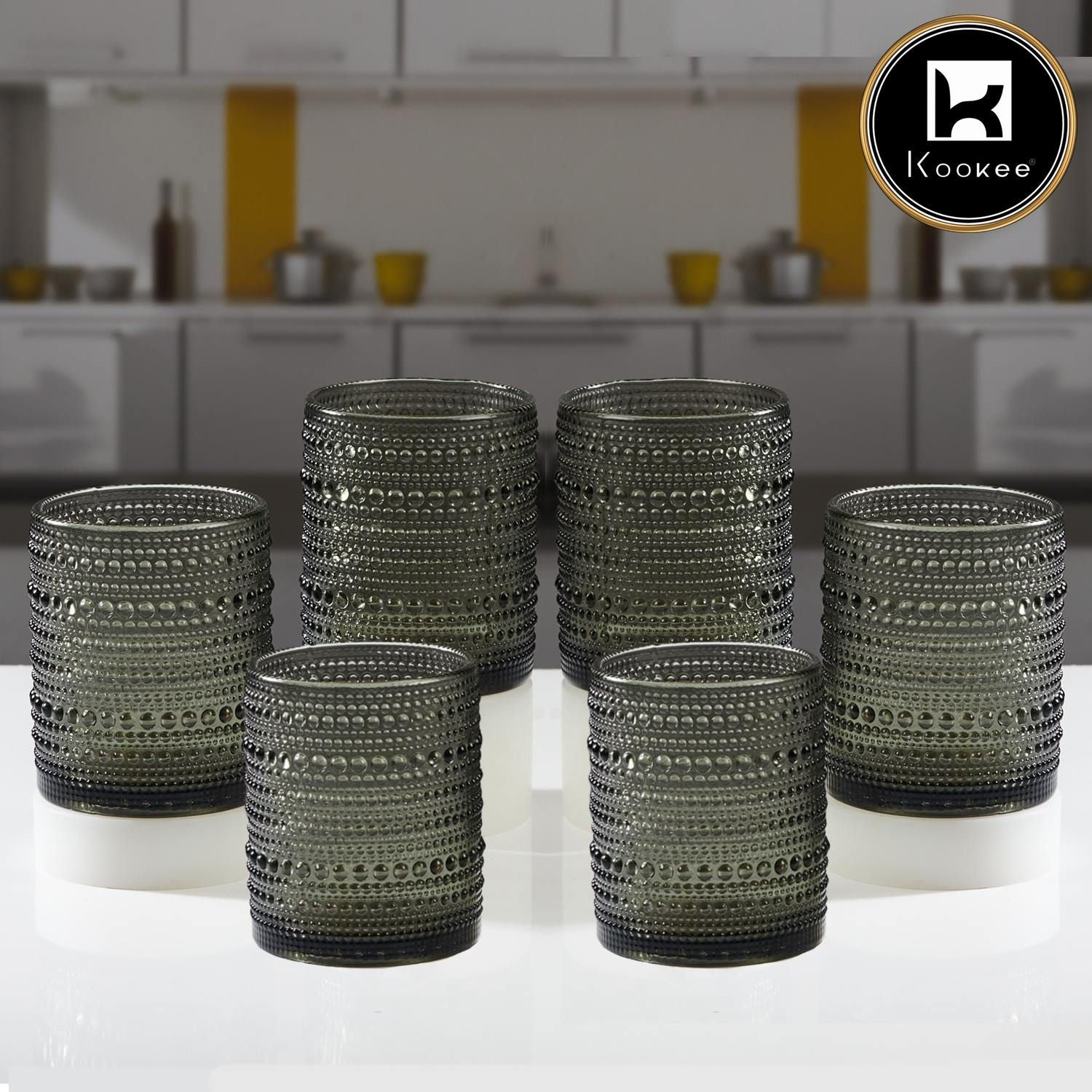 Jupiter Vintage Hobnail Old Fashioned Bubble Glasses (Set of 6) (11760)