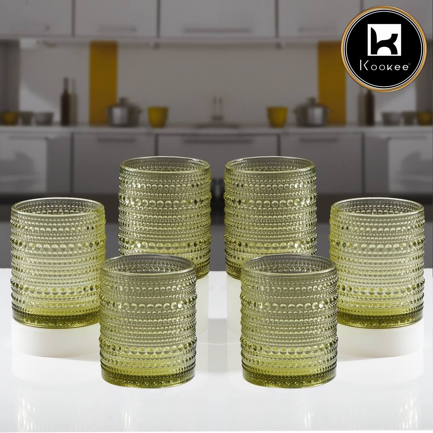 Kookee Whiskey Glasses, Green, ART11761