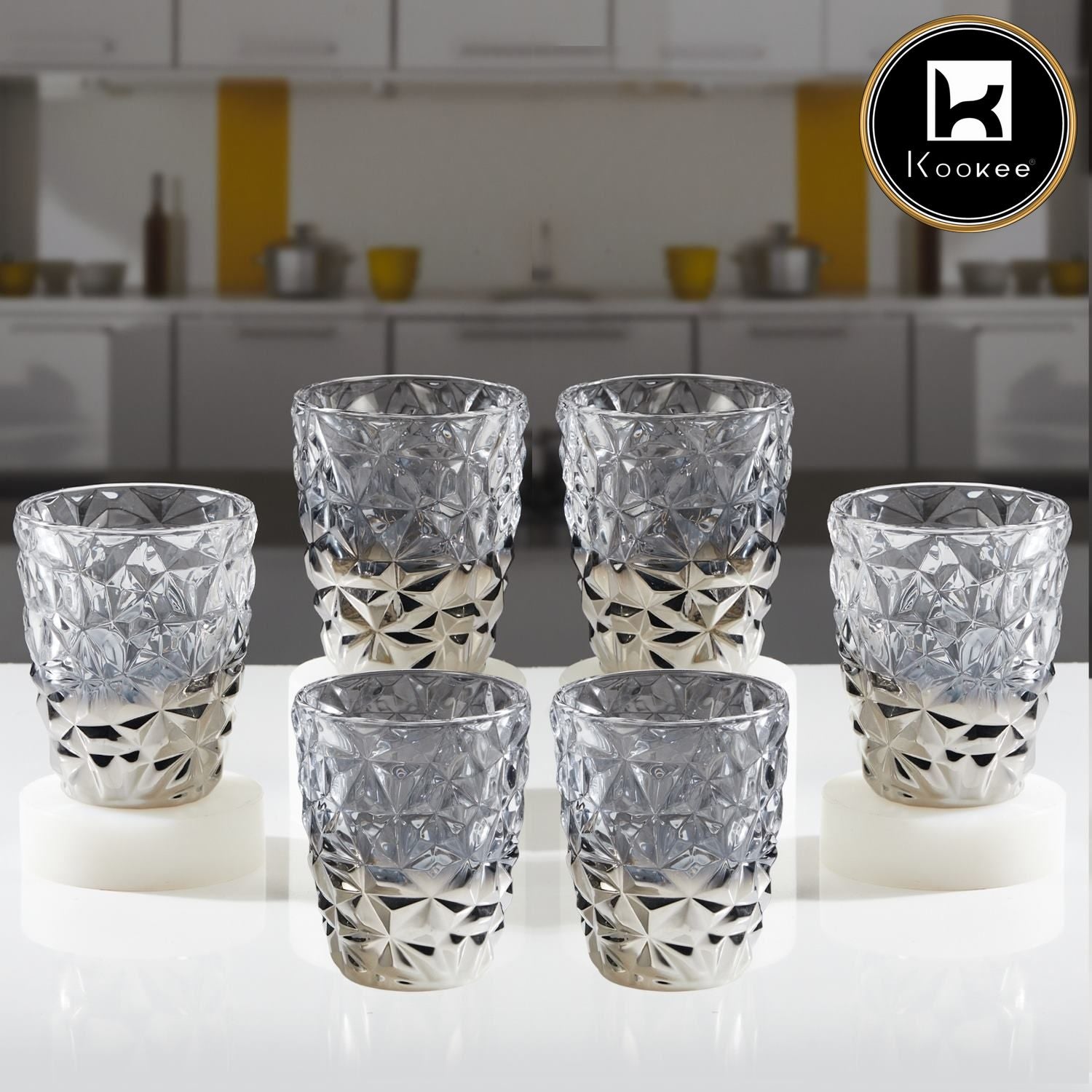 Kookee Water & Juice Glasses, Grey, ART11768