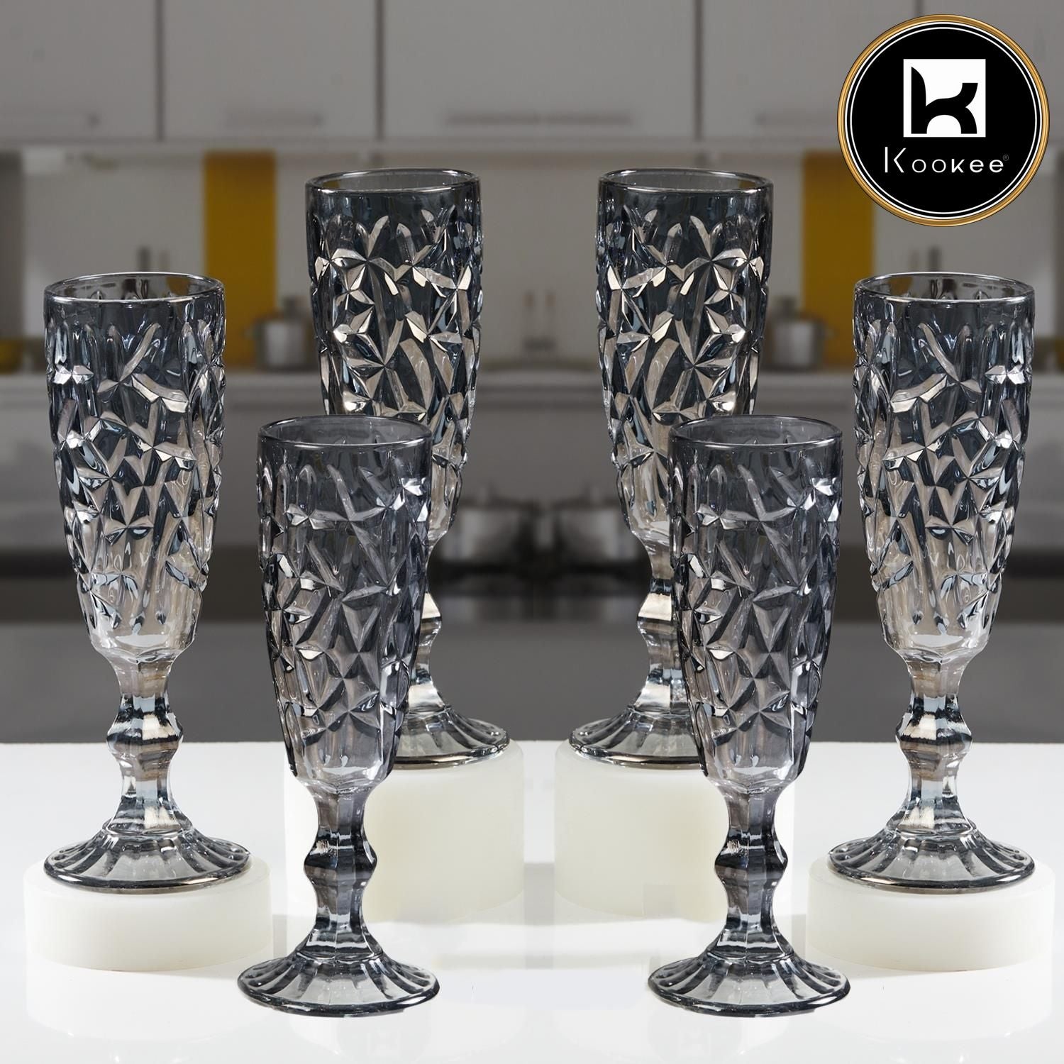 Kookee Wine Glasses, Grey, ART11778