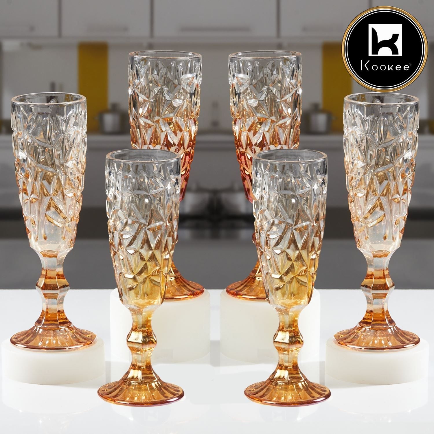 Kookee Wine Glasses, Gold, ART11781